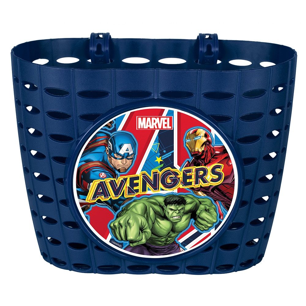 Seven Polska Fahrradkorb Kinder Lenkerkorb "Avengers", blau, für Dinos, Superhelden & Co