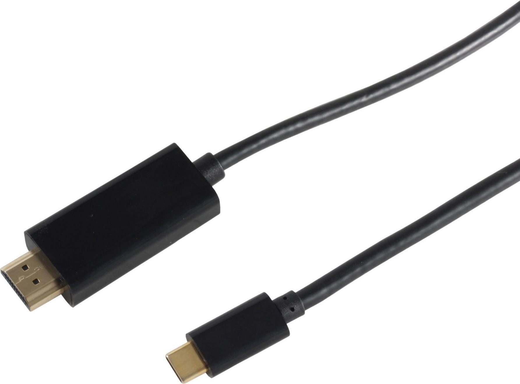 S-CONN HDMI A Stecker auf USB 3.1 Typ C Stecker 4K2K schwarz 1.0m HDMI-Kabel