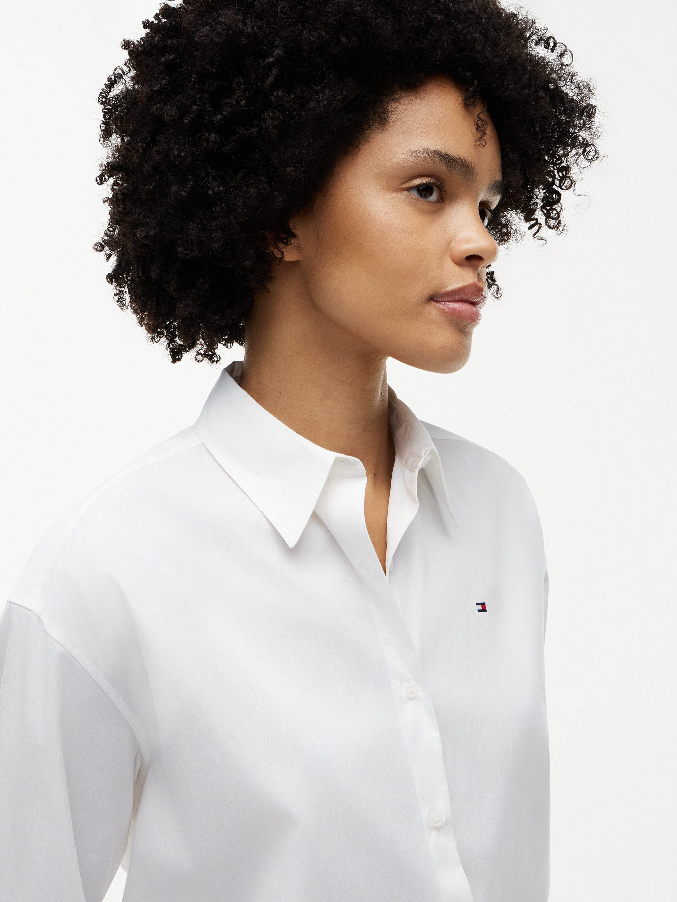 Tommy Hilfiger Hemdbluse SUMMER POPLIN LS BOXY SHIRT Baumwolle, Boxy Fit