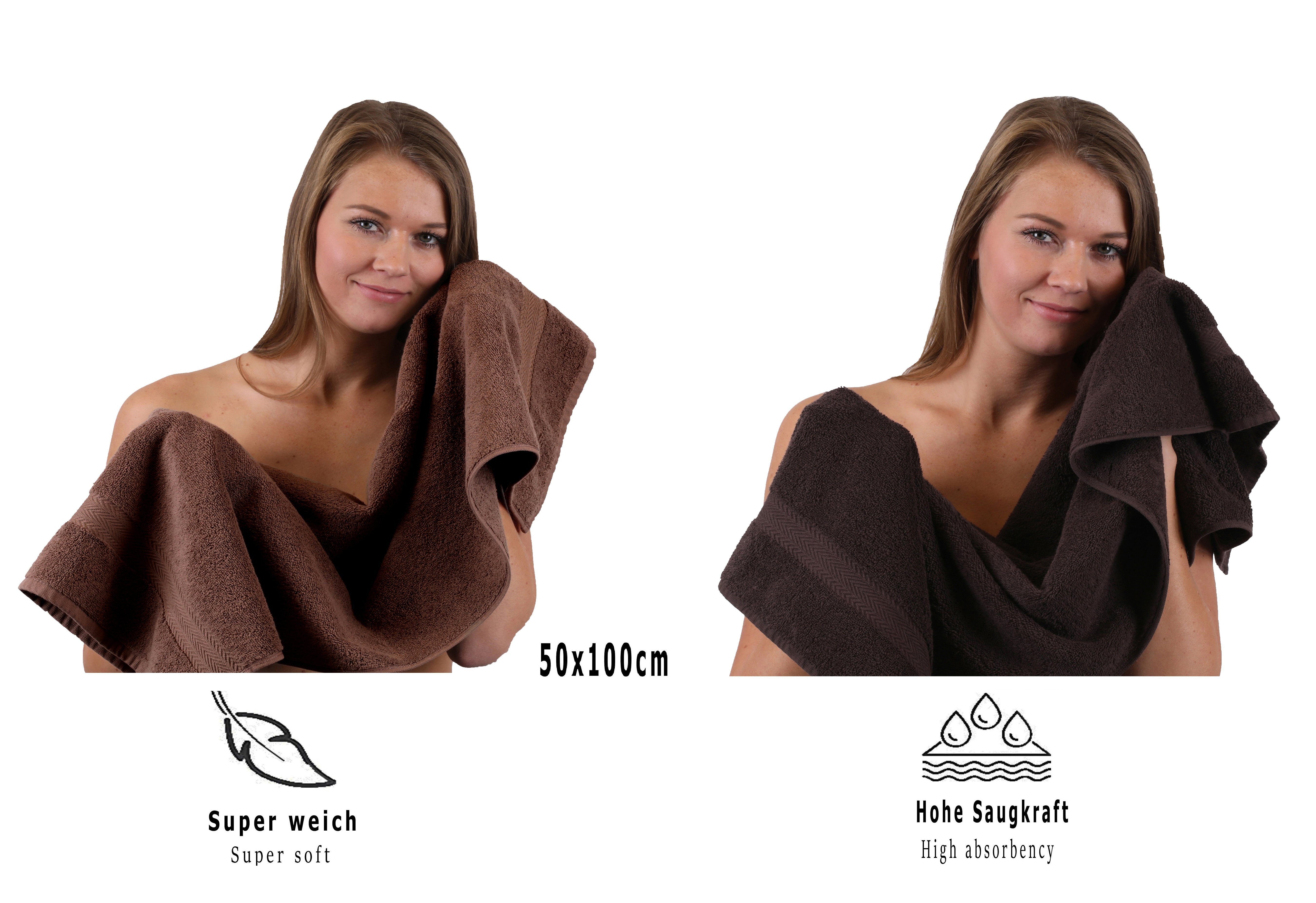 Betz Handtuch Set 10-tlg. Handtuch-Set Premium, 100% Baumwolle, (Set, 10-tlg), Farbe Dunkelbraun und Nussbraun – Bild 5 von 5