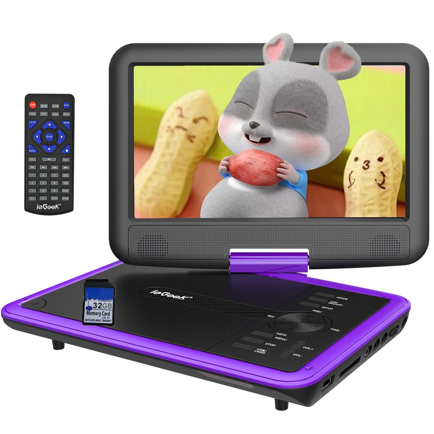 11,5" Tragbarer DVD Player Auto Mit HD-Schwenkbaren Bildschirm Portabler DVD-Player