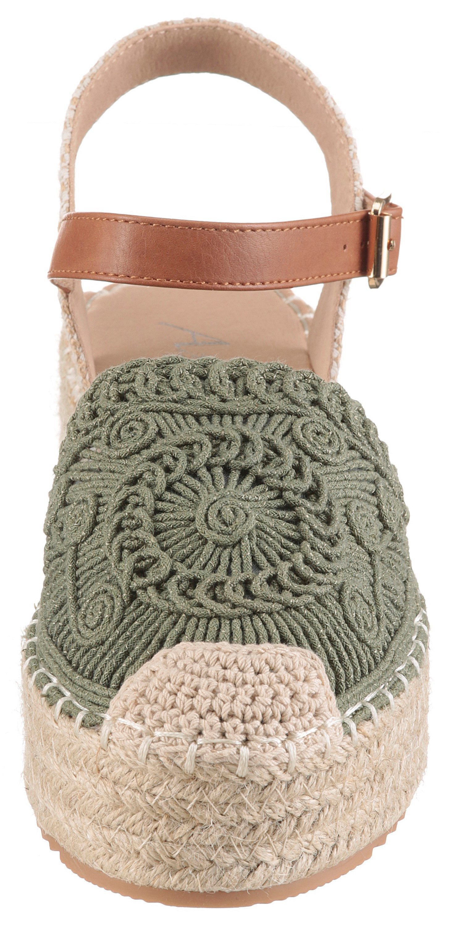 Aniston SHOES Plateausandale Häkel-Sandale, Sommerschuh, Urlaubsschuh - NEUE KOLLEKTION – Bild 5 von 5