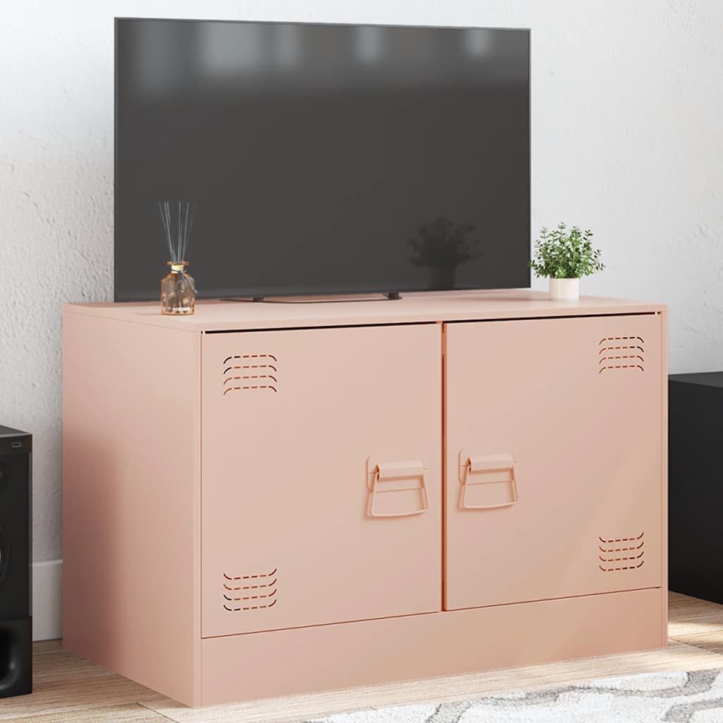vidaXL TV-Board vidaXL TV-Schrank Rosa 67x39x44 cm Stahl