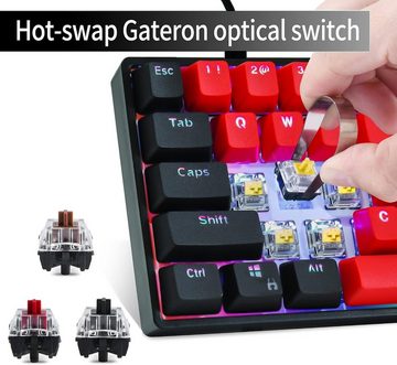 SOLIDEE RGB Hintergrundbeleuchtung Gaming-Tastatur (mit Gateron Optischen Schaltern Hot-Swap-Funktion Ultimative Anpassung)