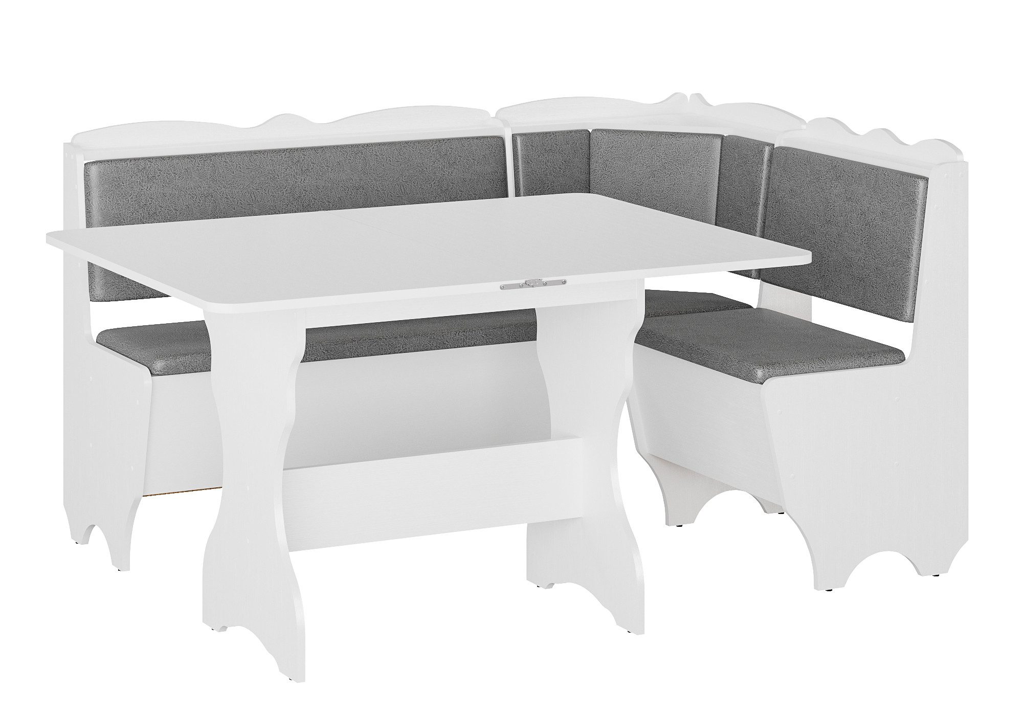 Rodnik Eckbank Rhodos, Eckbankgruppe in grau-weiß : Truhenbank + Esstisch a günstig online kaufen