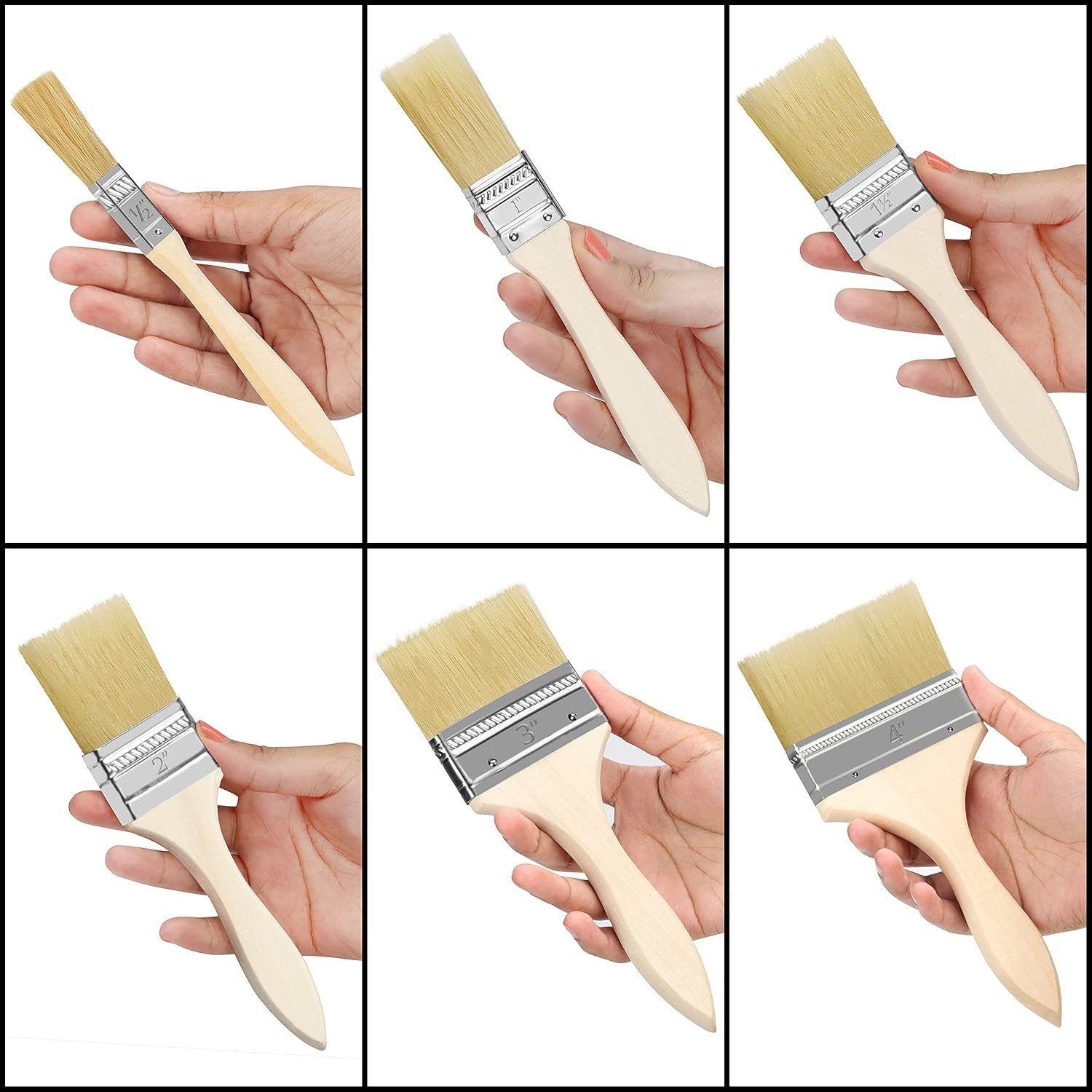 Kurtzy Malpinsel Kurtzy Pinselset 30er Pack, Holzpinsel für Farbe und Lack, (30 St)