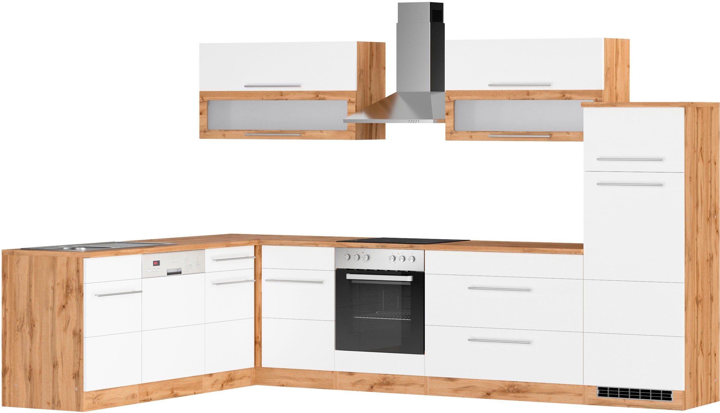 KOCHSTATION Winkelküche KS-Wien, Stellbreite 220 x 330 cm, wahlweise mit E-Geräten