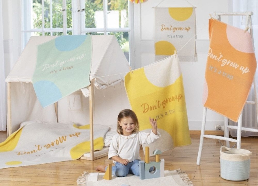 Babydecke Lili 'Don't grow up' 70 x 90 cm, DAVID FUSSENEGGER