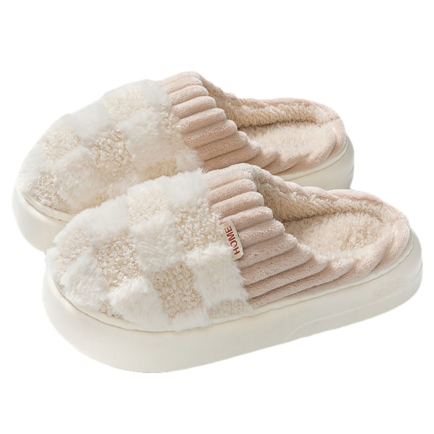 Refttenw Hausschuh Damen,Filzpantoffeln,für Paare Plüsch Домашняя обувь,Warme Plüsch Домашняя обувь