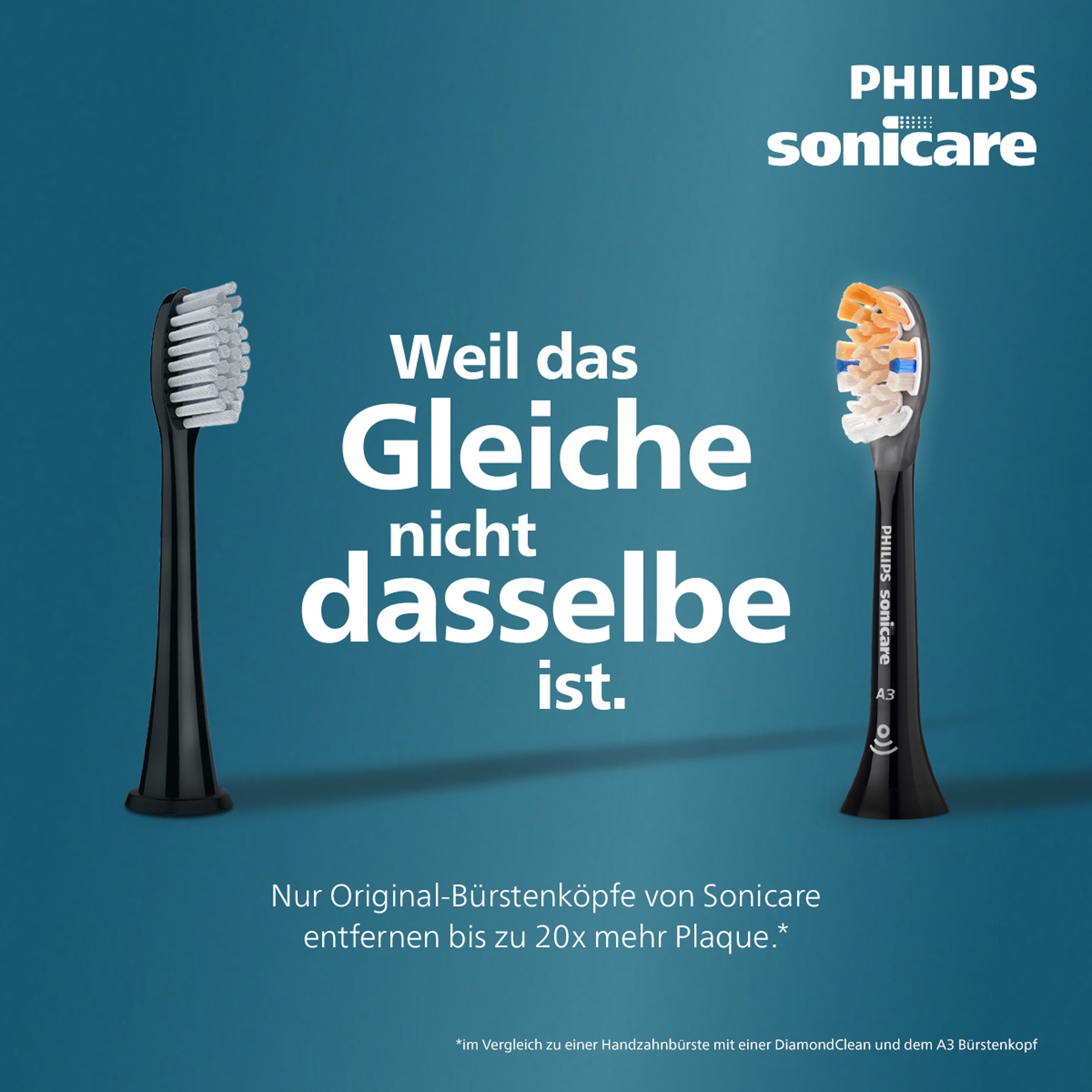 Philips Sonicare Aufsteckbürsten A3 Premium All-in-One, für eine gründliche Gesamtreinigung, für jedes Sonicare Handstück