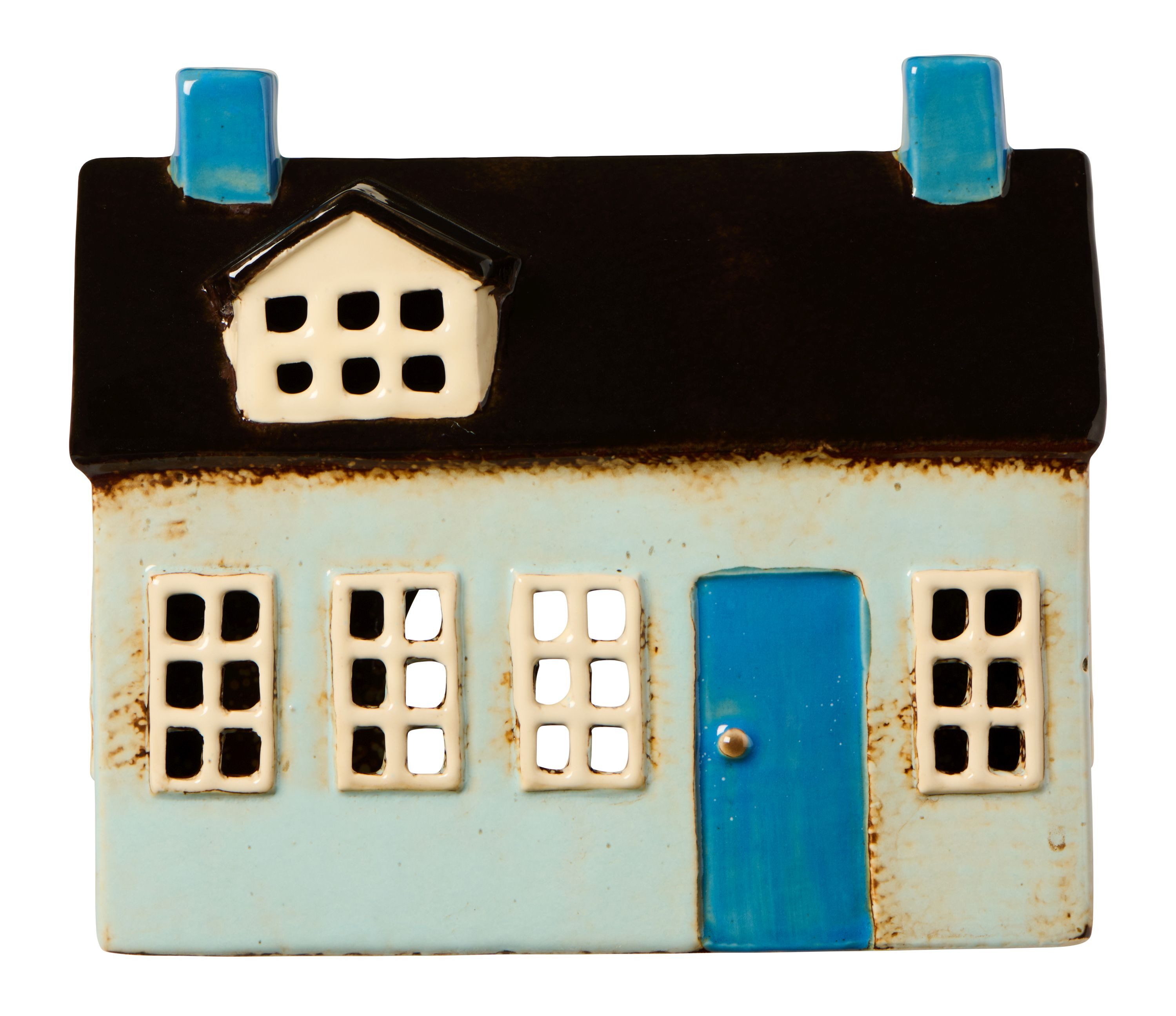 Ib Laursen Windlicht Ib Laursen - Lichterhaus Teelichthaus Windlicht Haus Nyhavn Hellblau