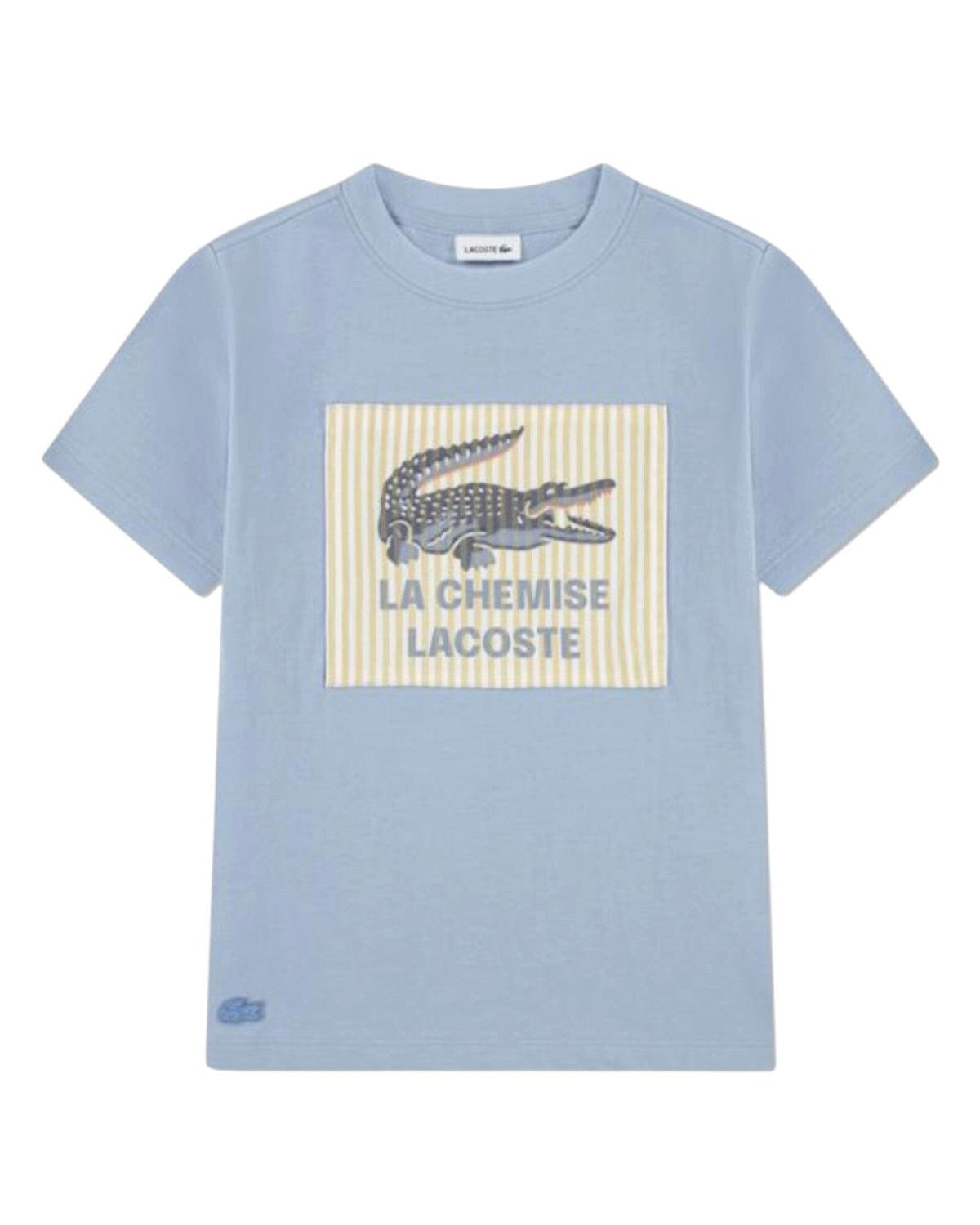 Lacoste T-Shirt Lacoste Kinder T-Shirt – Applique-Print hellblau CHAMBRAY