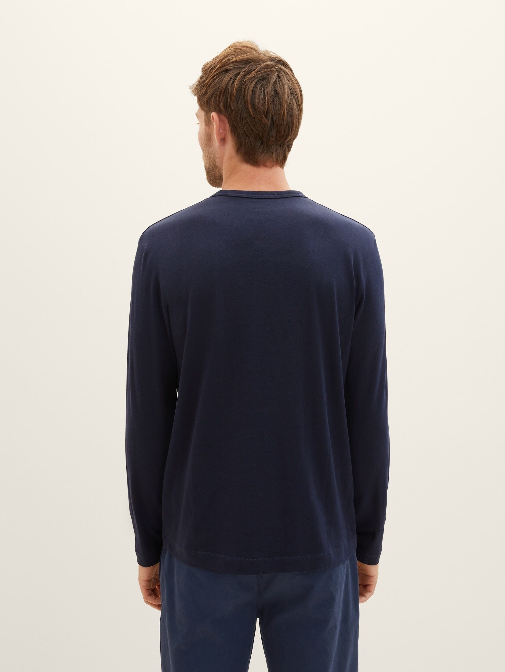 TOM TAILOR T-Shirt Langarmshirt mit Print sky captain blue