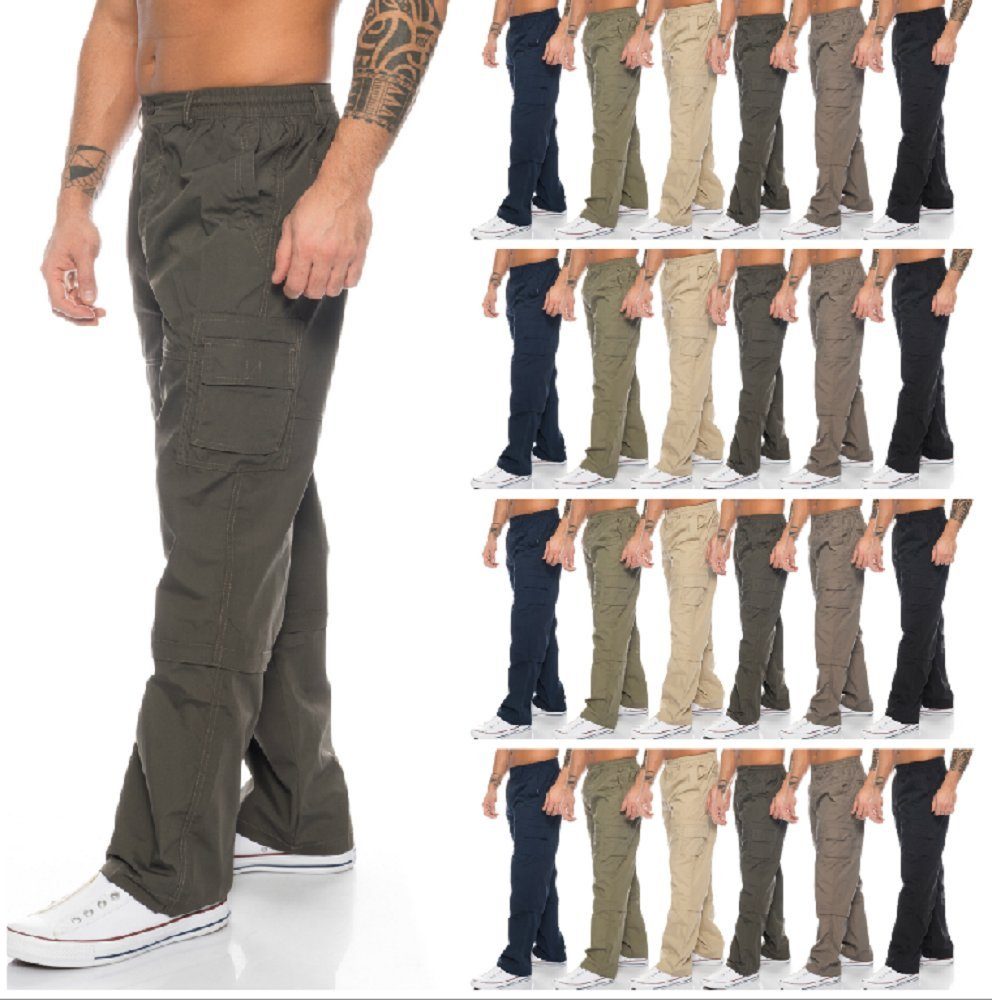 BENK Cargohose Cargohose Arbeitshose Cargo Cargo Unifarbe Pants Hose Braun Herren Dehnbund