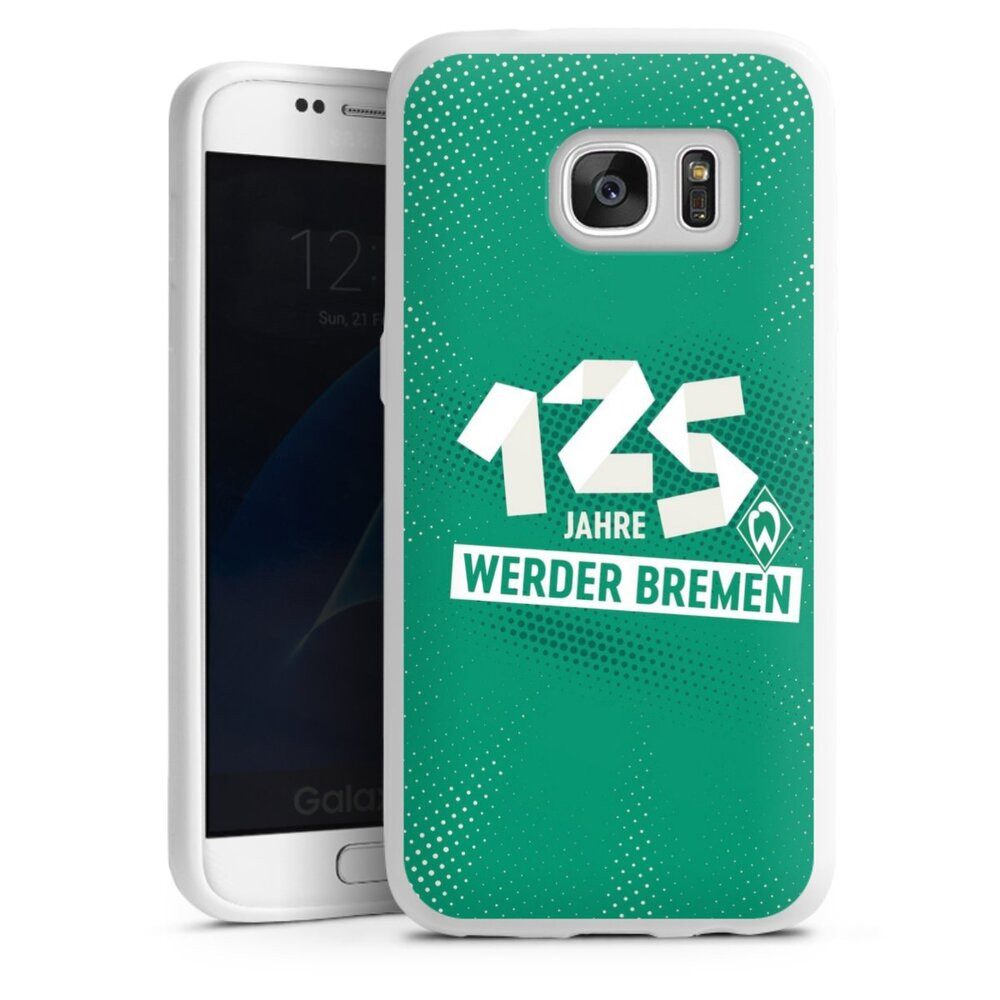 DeinDesign Handyhülle 125 Jahre Werder Bremen Offizielles Lizenzprodukt, Samsung Galaxy S7 Silikon Hülle Bumper Case Handy Schutzhülle