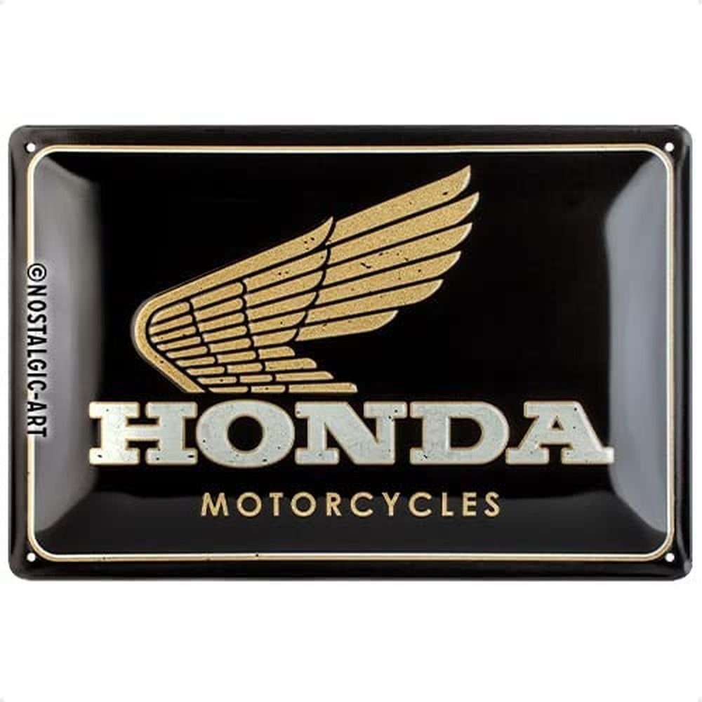 Nostalgic-Art Metallschild Blechschild 20 x 30cm - Honda MC - Motorcycles Gold