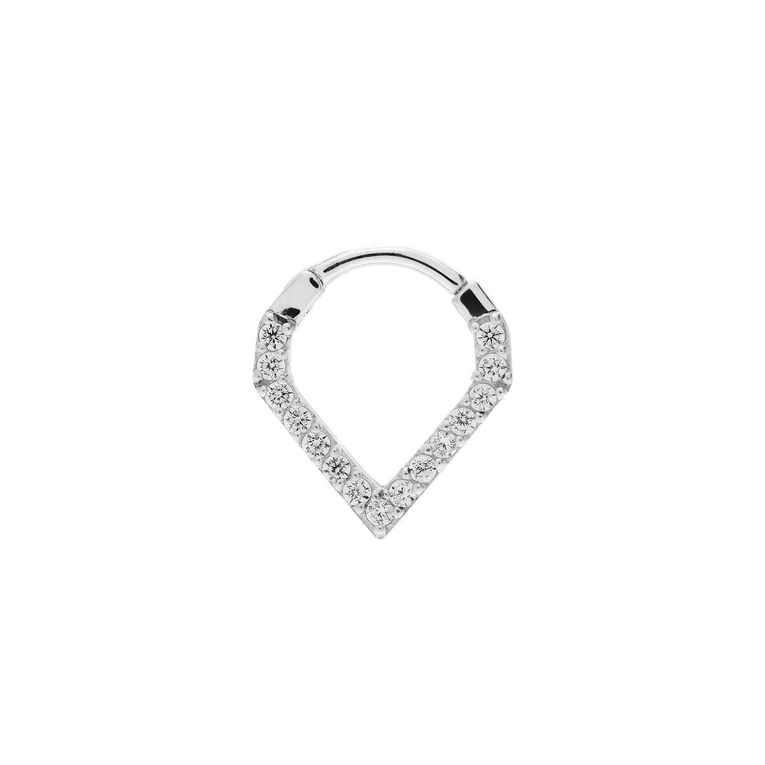 LUCARDI Plug Piercing - Stahl - Silber - Zirkonia - Damen
