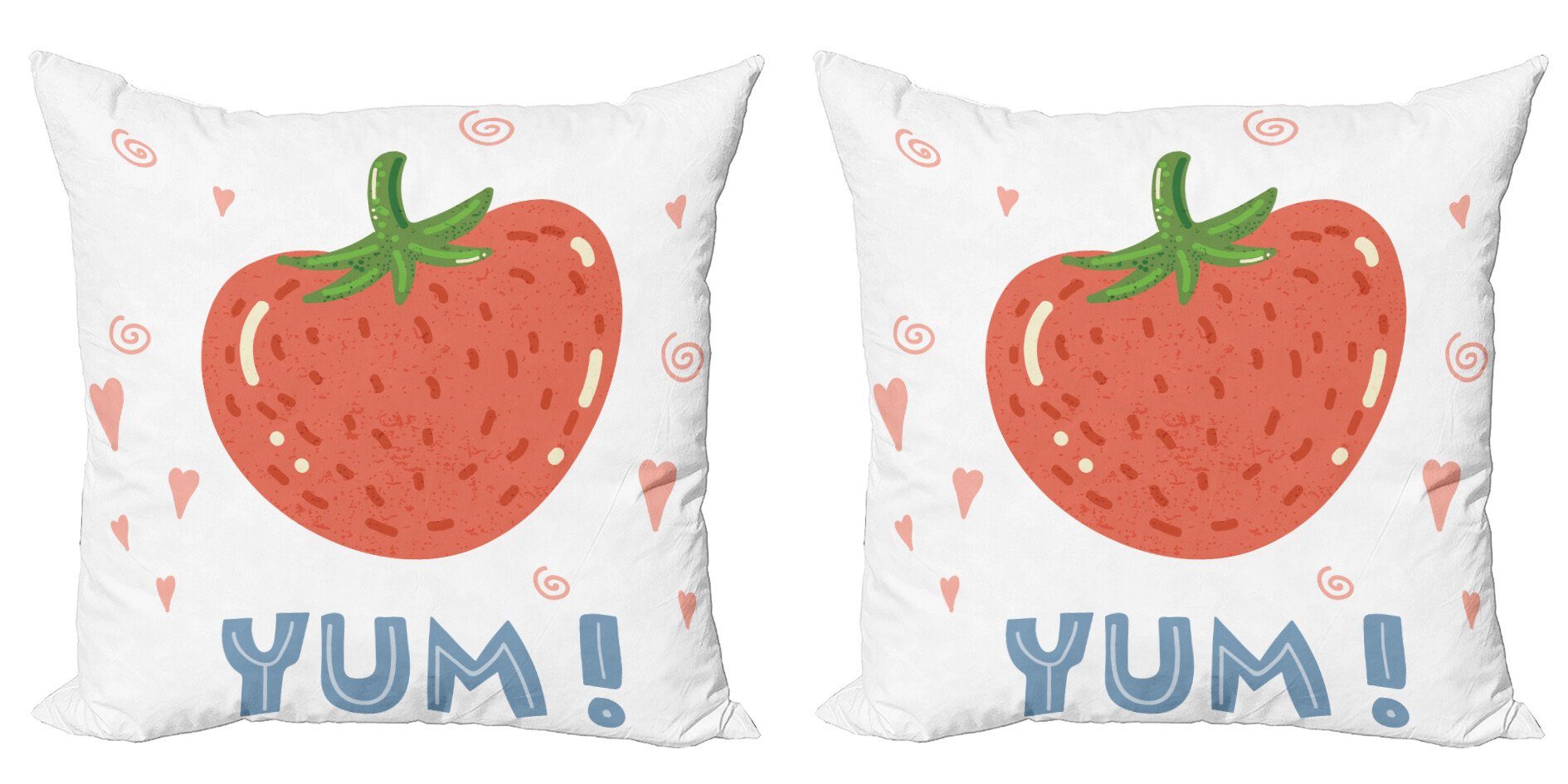 Doppelseitiger Modern Accent Erdbeere Abakuhaus Kissenbezüge Beschriftung einem Digitaldruck, (2 Stück), mit Yum