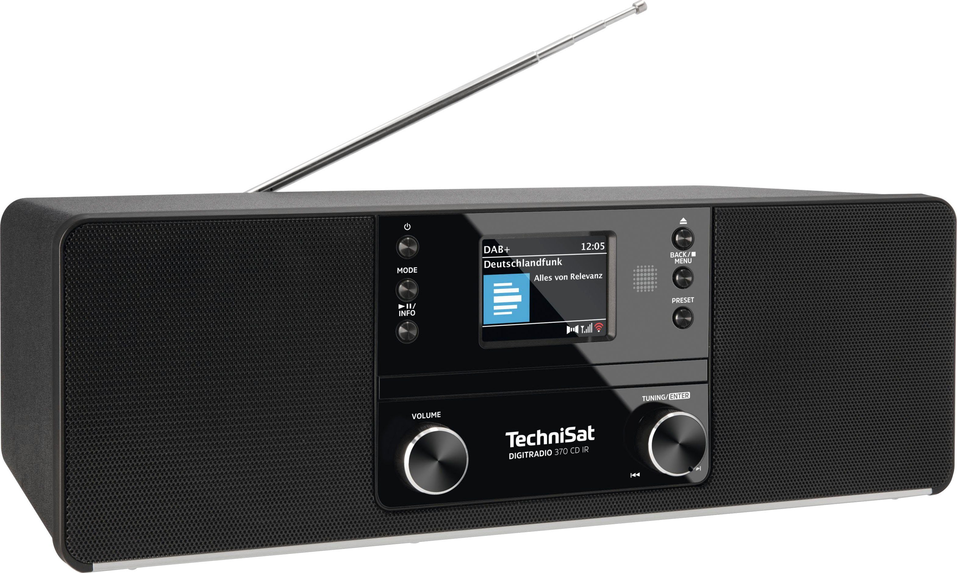 TechniSat DIGITRADIO 370 CD IR Digitalradio (DAB) (Digitalradio (DAB), UKW mit RDS, 10 W) schwarz | Digitalradios (DAB+)