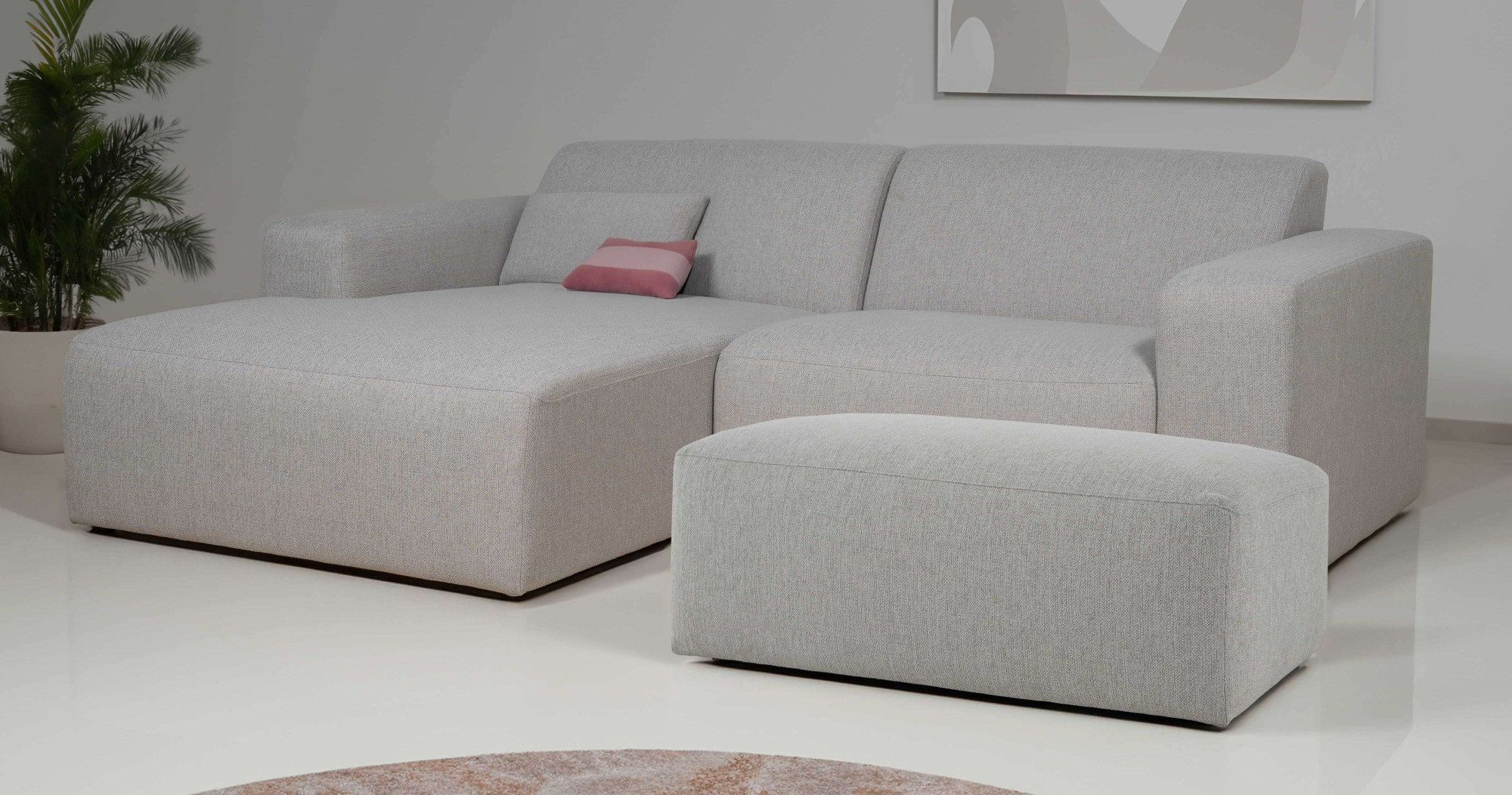 Ecksofa Koa,228cm, L-Form, Modulsofa, Webstoff, Cord, Struktur, Chenille