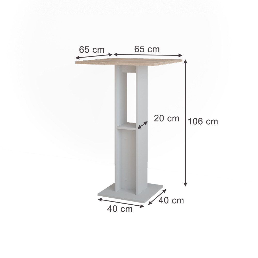 Vicco Bartisch Repose, Weiß/Sonoma, 65 x günstig online kaufen