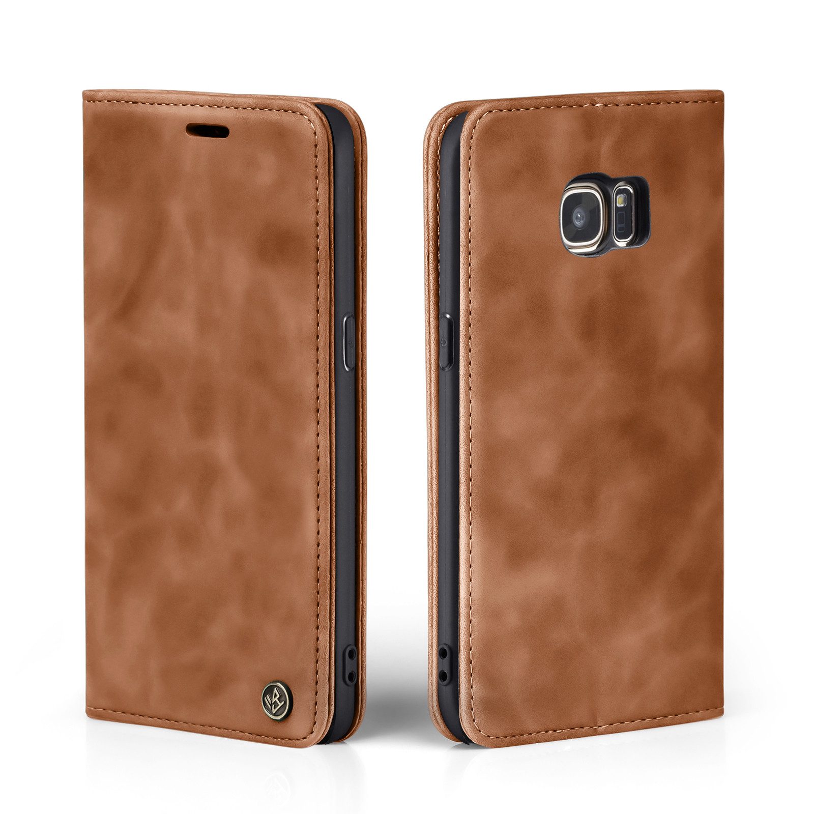 Tec-Expert Handyhülle Tasche Hülle für Samsung Galaxy S7 5.1 Zoll, 5.1, Cover Klapphülle Case mit Kartenfach Fliphülle aufstellbar