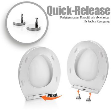 BigDean WC-Sitz Toilettendeckel mit Absenkautomatik Slim Line oval antibakterieller WC (1-St)