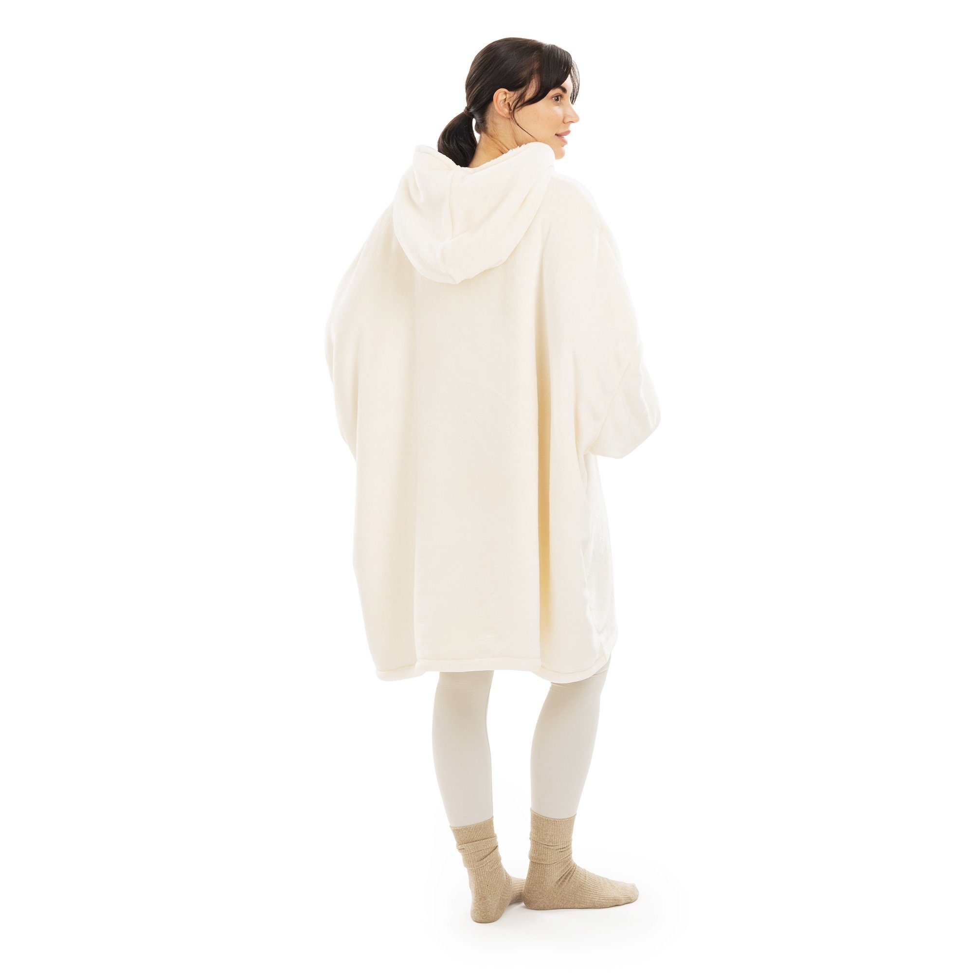 HOMELEVEL Bademantel Kuscheliger Flanell-Bademantel & - - 3XL Übergröße Für Herren, Damen Creme Polyester