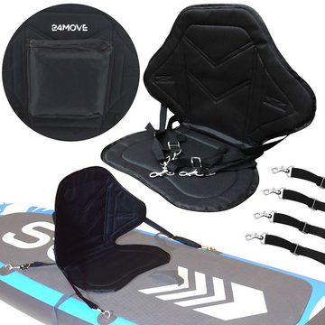 24Move SUP-Rückenlehne Kajak Sitz für SUP Paddle Boards, variabel einsetzbar (verstellbare Gurtbänder und integrierter Tasche), universal, elastisch gepolstert