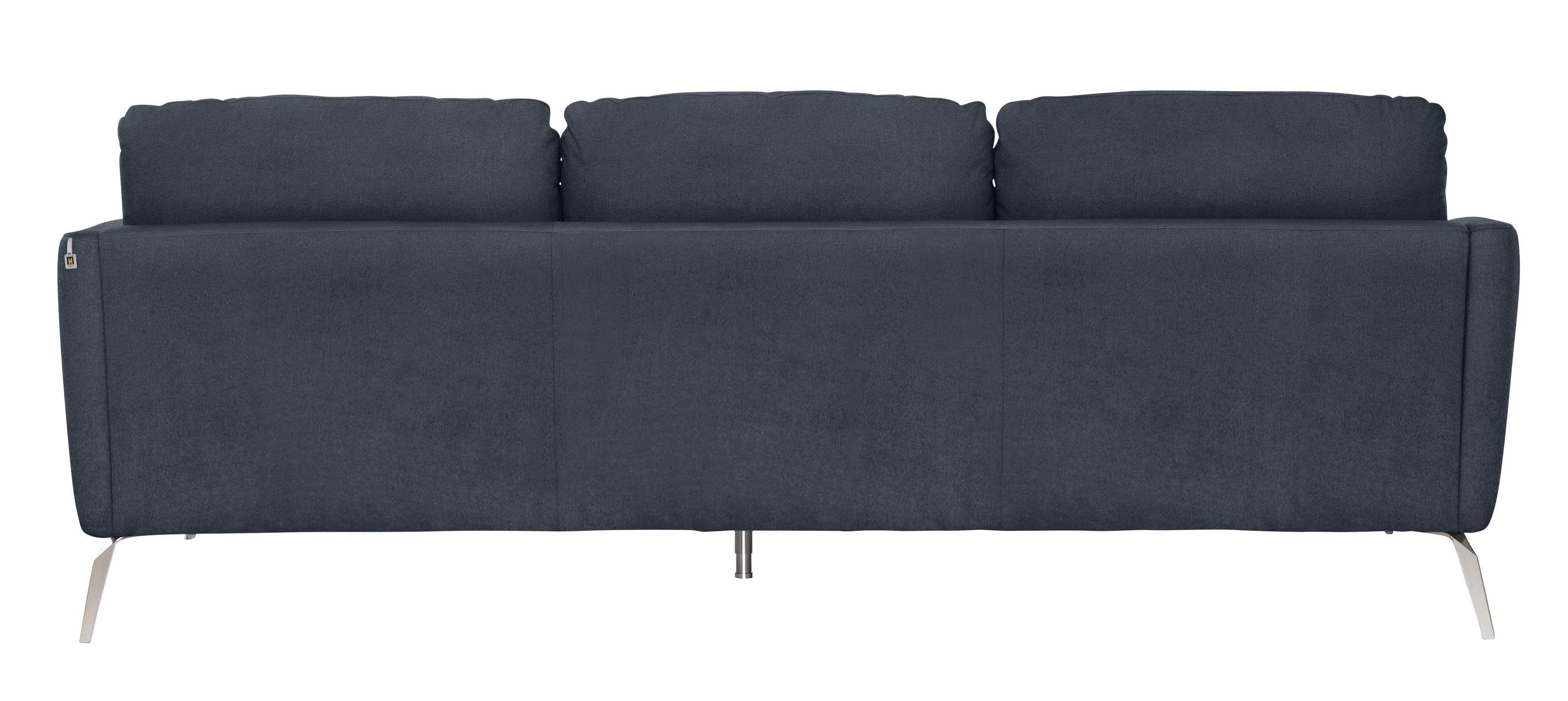W.SCHILLIG im mit Sitz, glänzend Heftung Big-Sofa dekorativer Chrom Füße softy,
