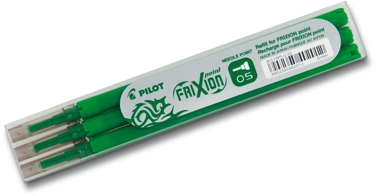 Pilot Pen Kugelschreiber Tintenroller Nachfüllmine Frixion Point 0,3mm VE=3 Stück grün