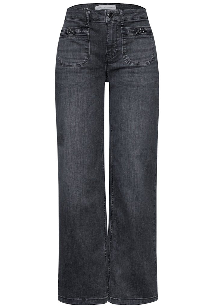 STREET ONE Bequeme Jeans STREET ONE / Da.Jeans / Style Wide Leg,hw,grey günstig online kaufen
