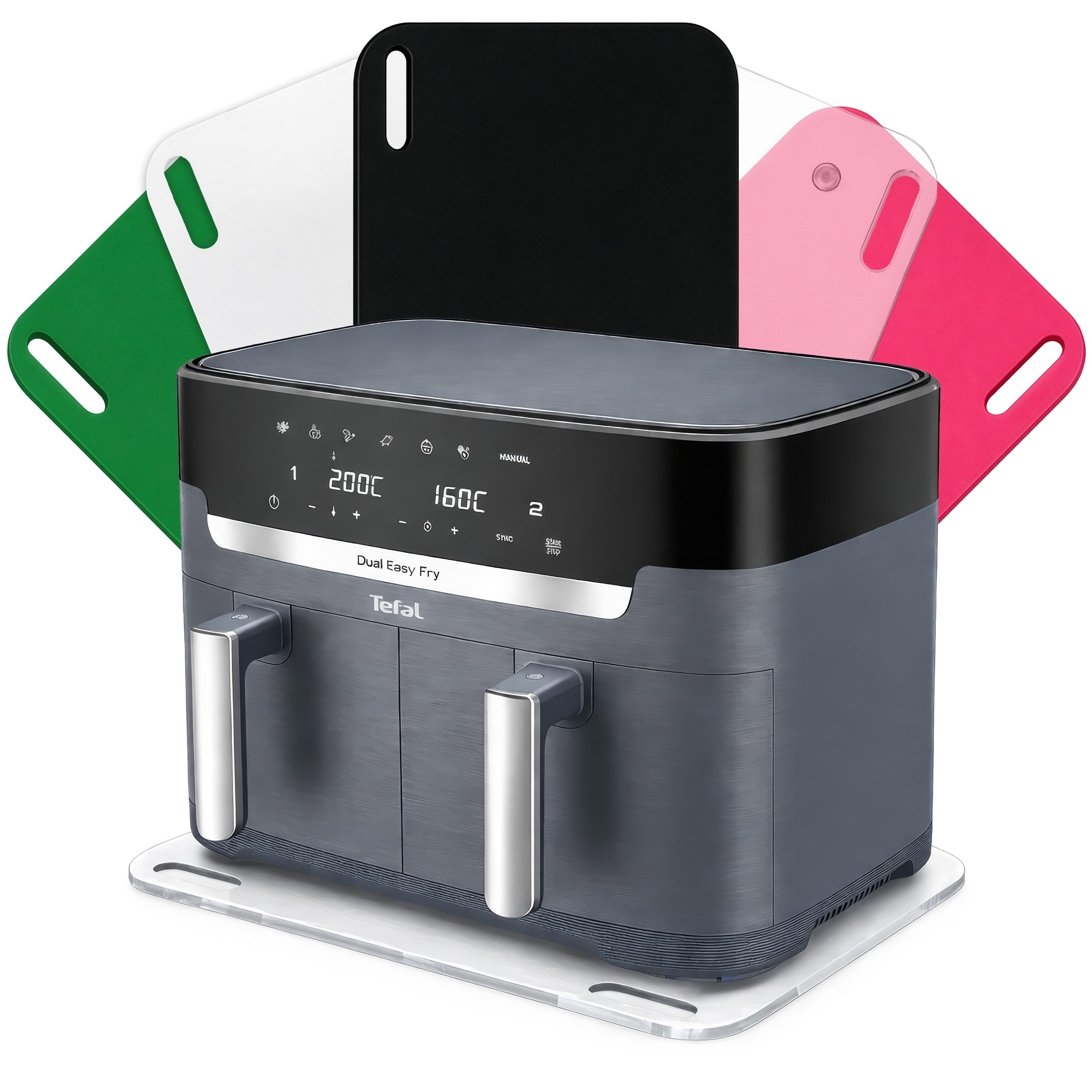 AREA17 Küchenmaschinen Zubehör-Set Acryl Gleitbrett für TEFAL Dual Easy Fry XXL, 46x36cm, Farbwahl, Zubehör für Heißluftfritteuse, rutschfest &, leicht verschiebbar, sicherer Stand einfache Handhabung