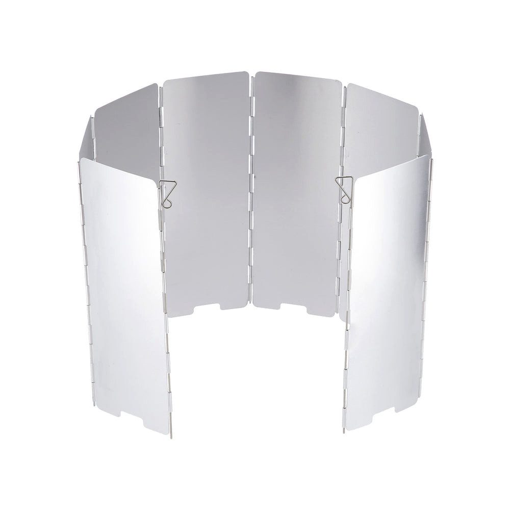 NILS CAMP Windschutz Kocherwindschutz Windschirm Windblende, (Spar-Set, 1 tlg., 65 x 24 cm faltbar), 8 faltbare Paneele, Aluminium, Erdspieße, mit Tasche