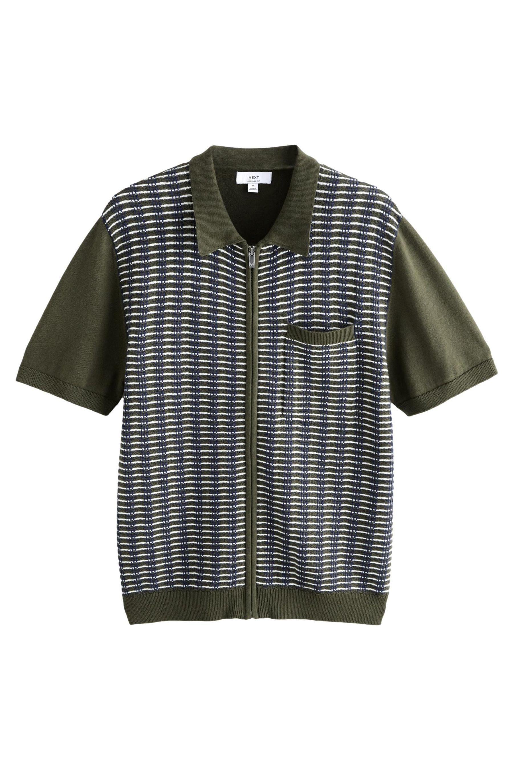 Polokragenpullover Regular Fit Kurzarm-Poloshirt aus Strick