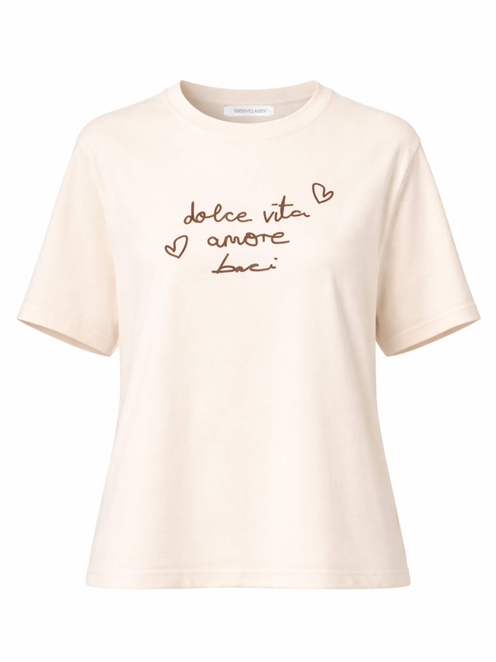 SASSYCLASSY T-Shirt T-Shirt mit LA DOLCE VITA Print Damen Legeres T-Shirt m günstig online kaufen