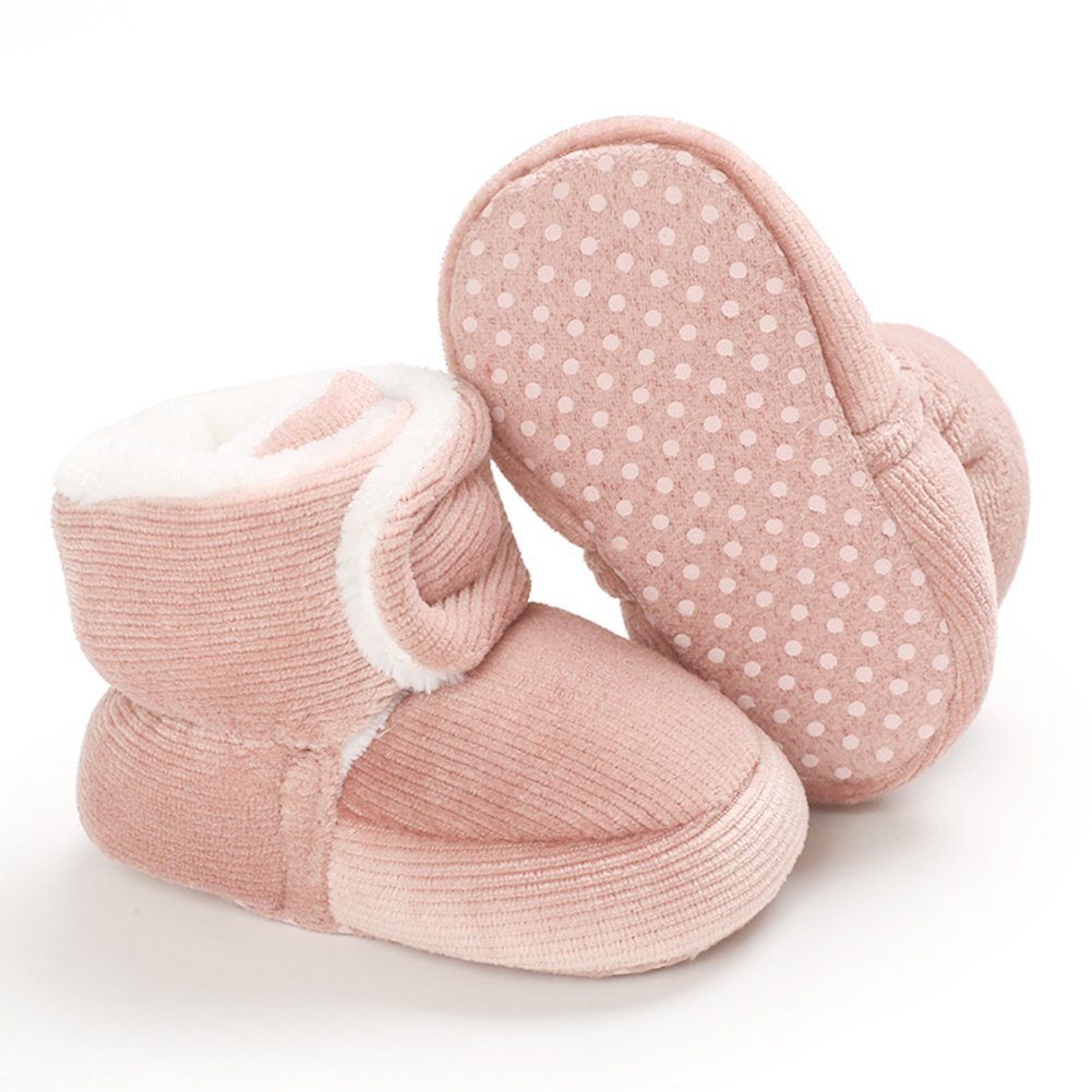 mit Stiefel für weichen Rosa Baby-Schneestiefel Babystiefel BBSCE Kleinkinder Sohlen,