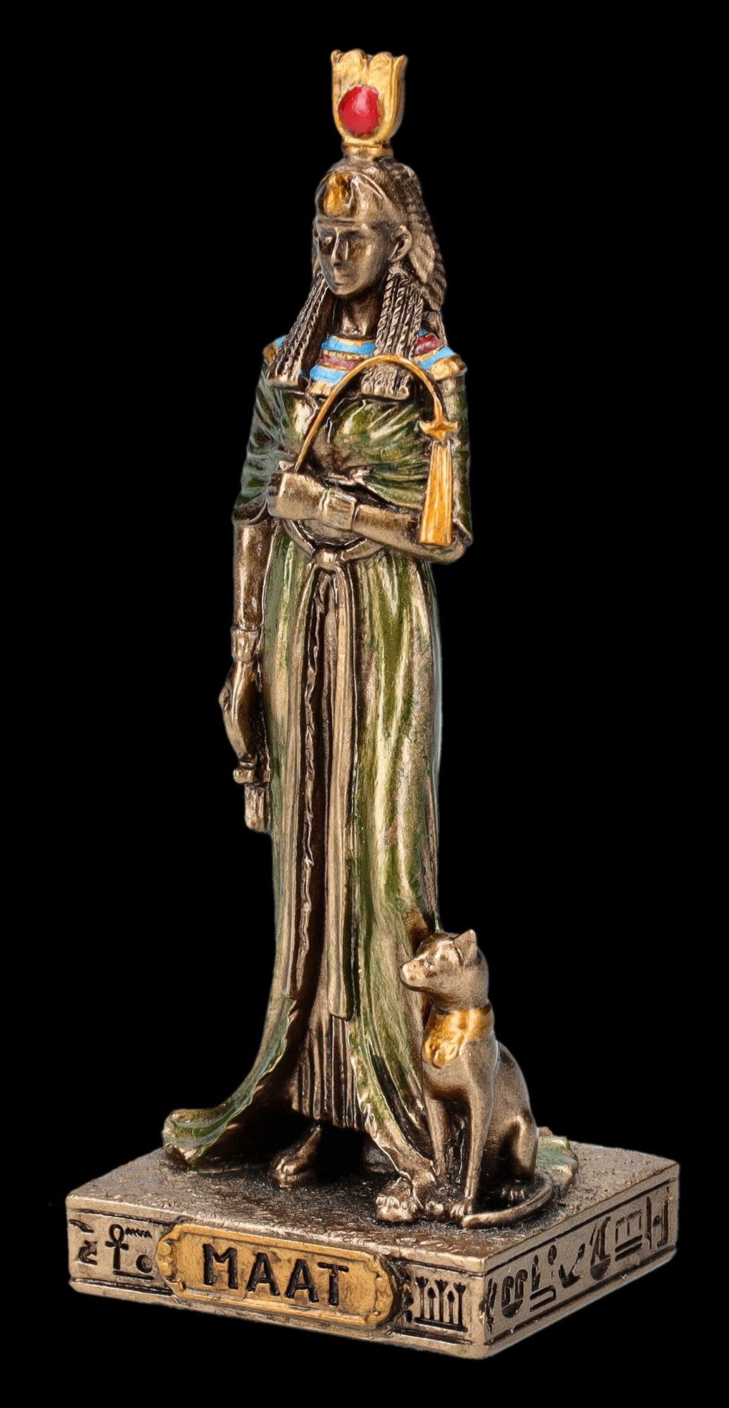 Figuren Shop GmbH Dekofigur Göttin Maat Figur – Ägyptische Statue Veronese Miniatur 8.5 cm Deko