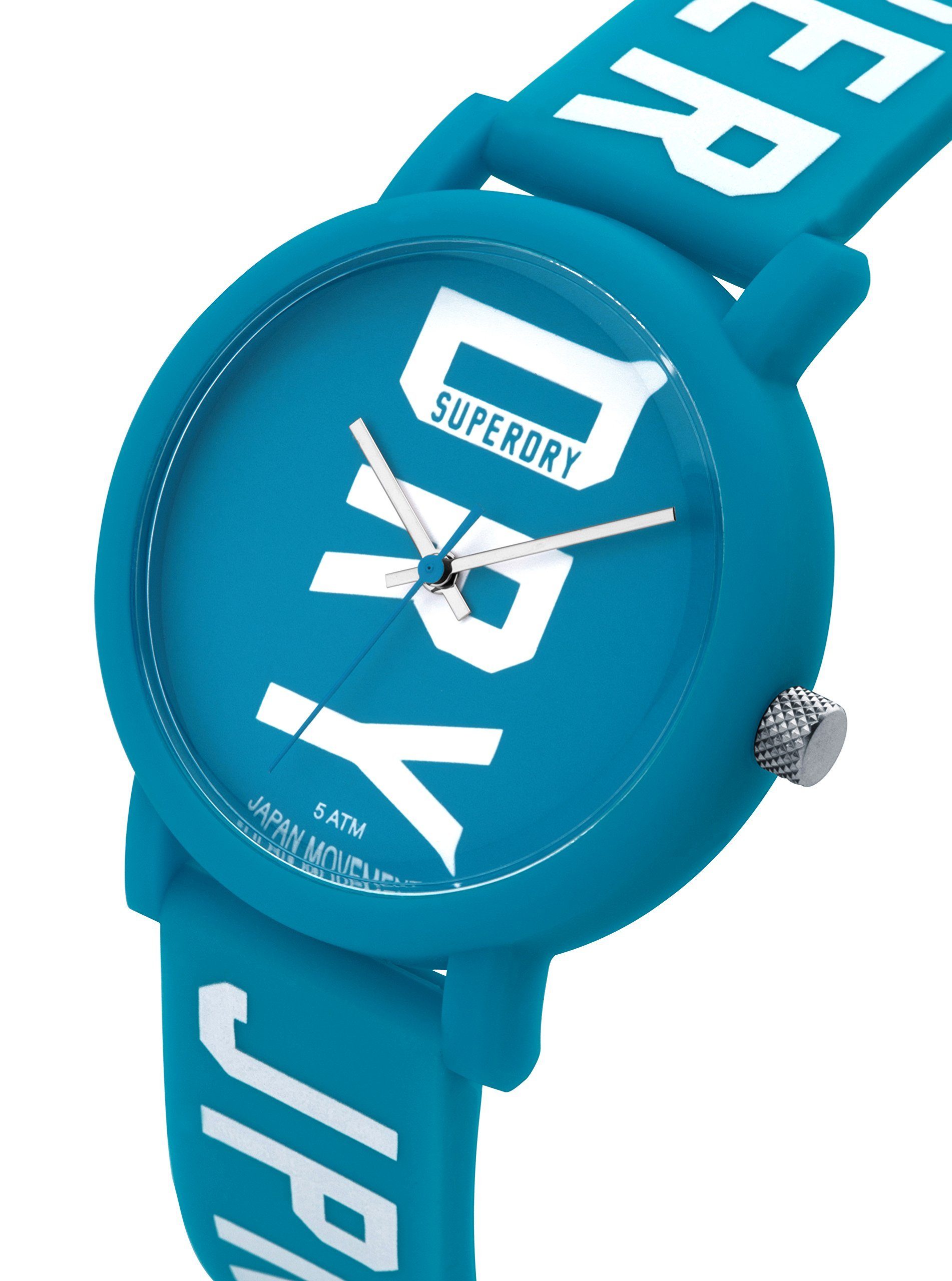 Superdry Quarzuhr Superdry Unisex Analog Quarz Uhr mit Silikon Armband SYL196UW, Superdry Unisex Analog Quarz Uhr mit Silikon Armband SYL196UW