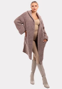 YC Fashion & Style Cardigan "Flauschige Komfort-Strickjacke 'Elegance' mit Großzügigem Schnitt" (1-tlg) in Unifarbe, mit Kapuze