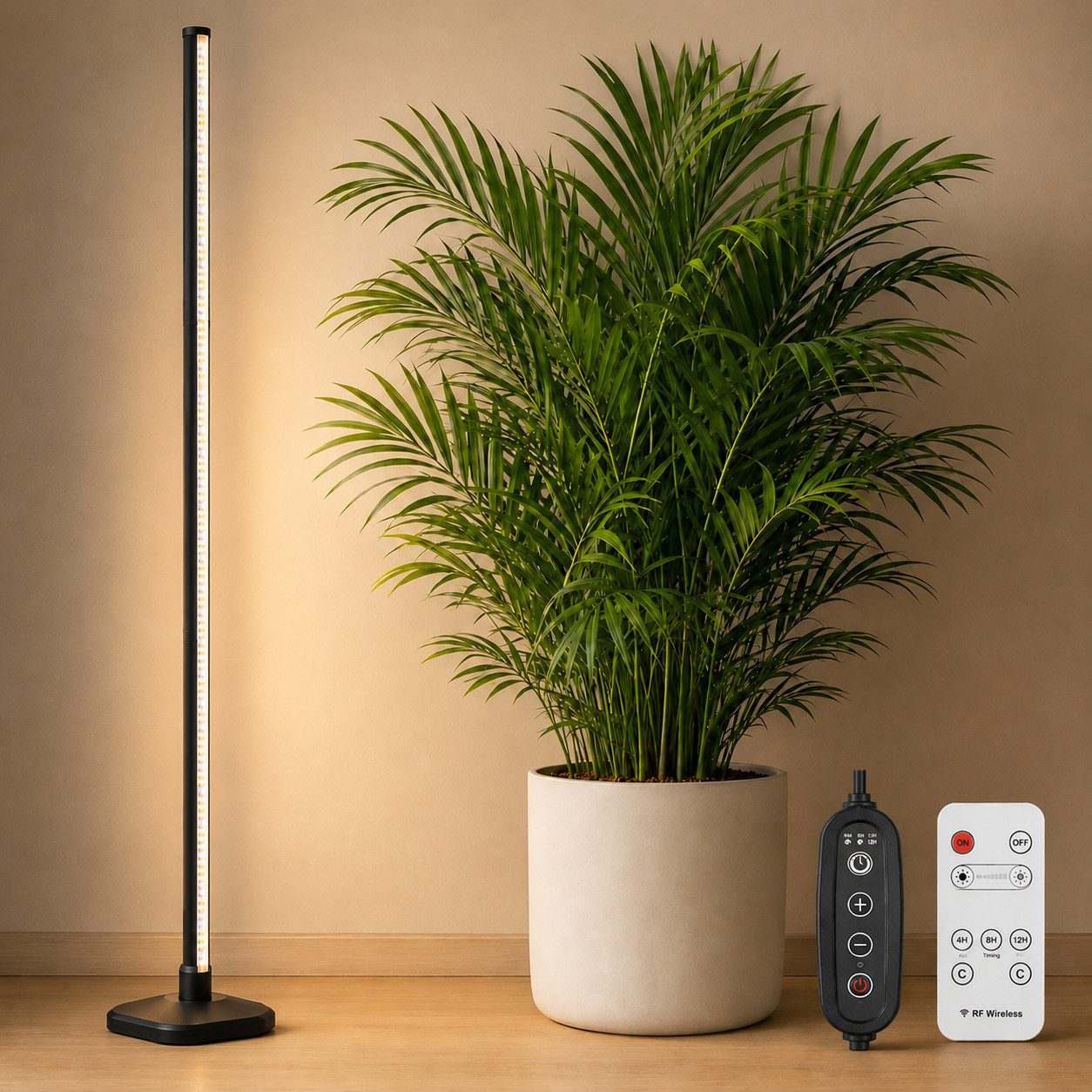 Tekoo Pflanzenlampe LED Pflanzenlampe Vollspektrum, 145cm Stehlampe dimmbar mit Timer, LED fest integriert, Warmweiß, Kaltweiß, Tageslichtweiß, Rot, Vollspektrum, 3-in-1 Montage, Timer-Funktion
