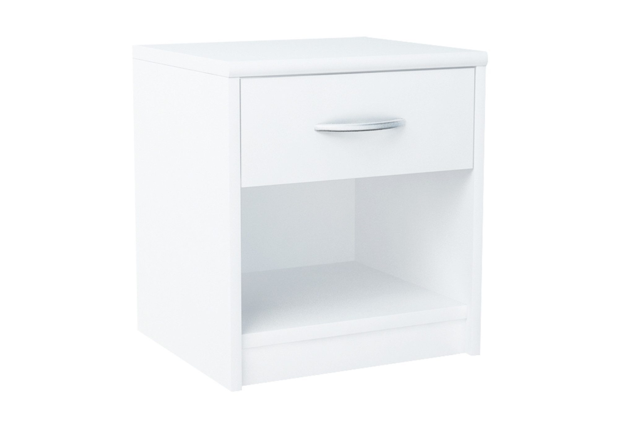 Home Collective Kommode mit 1 Schublade Nachttisch schmal mit matter Oberfläche (strapazierfähige Platte Ideal für Schlafzimmer, Wohnzimmer), 39 cm breit abgerundete Kanten und geräumiger Stauraum weiß