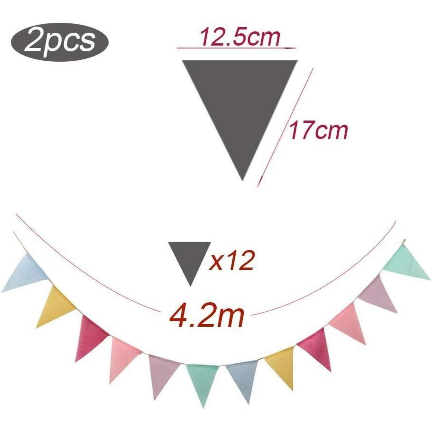 LuxusKollektion Wimpelkette Wimpelkette Banner Girlande draußen 12Pcs 4.2M Hochzeit Party