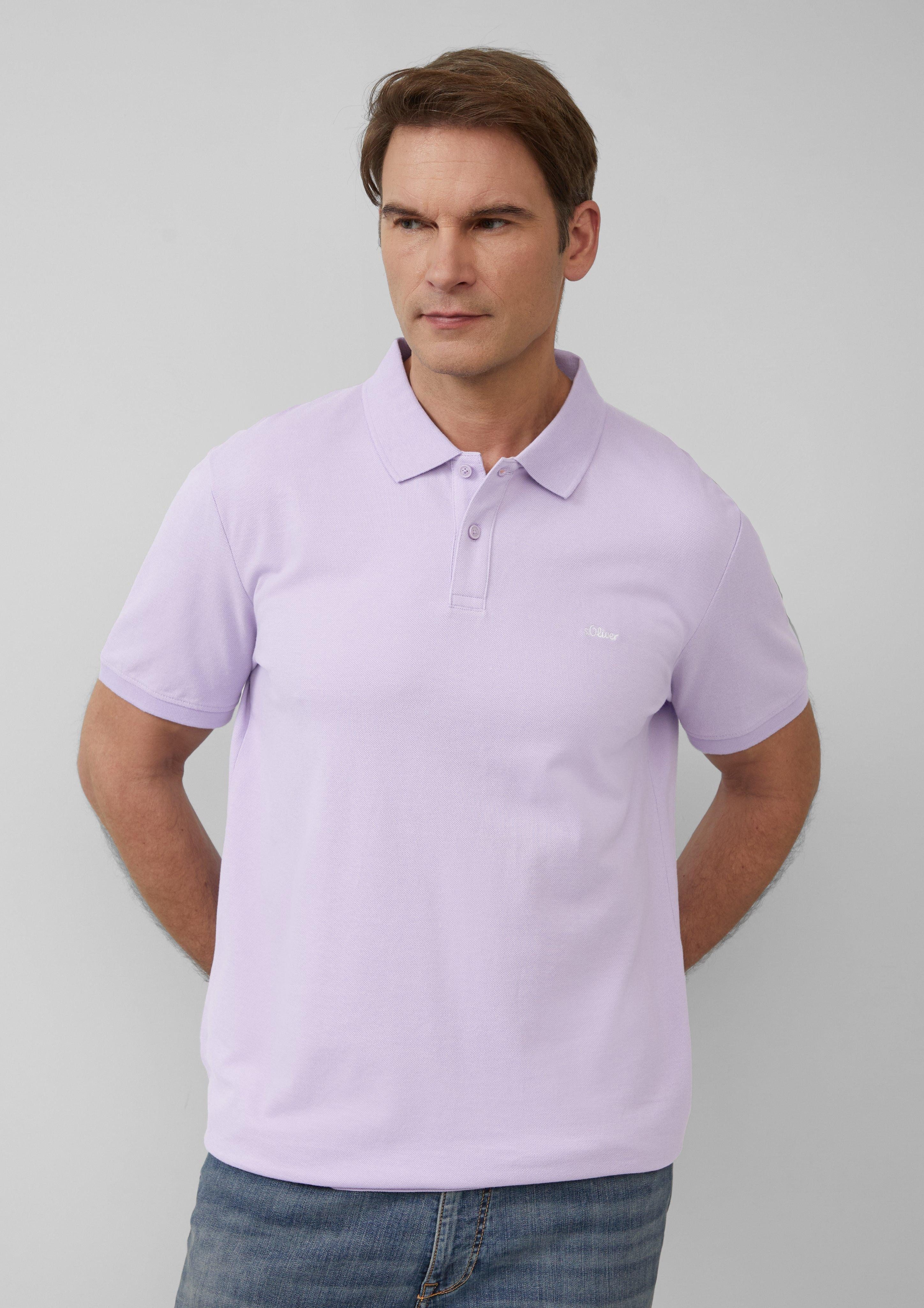 s.Oliver Kurzarmshirt Poloshirt aus Baumwollpiqué Stickerei günstig online kaufen