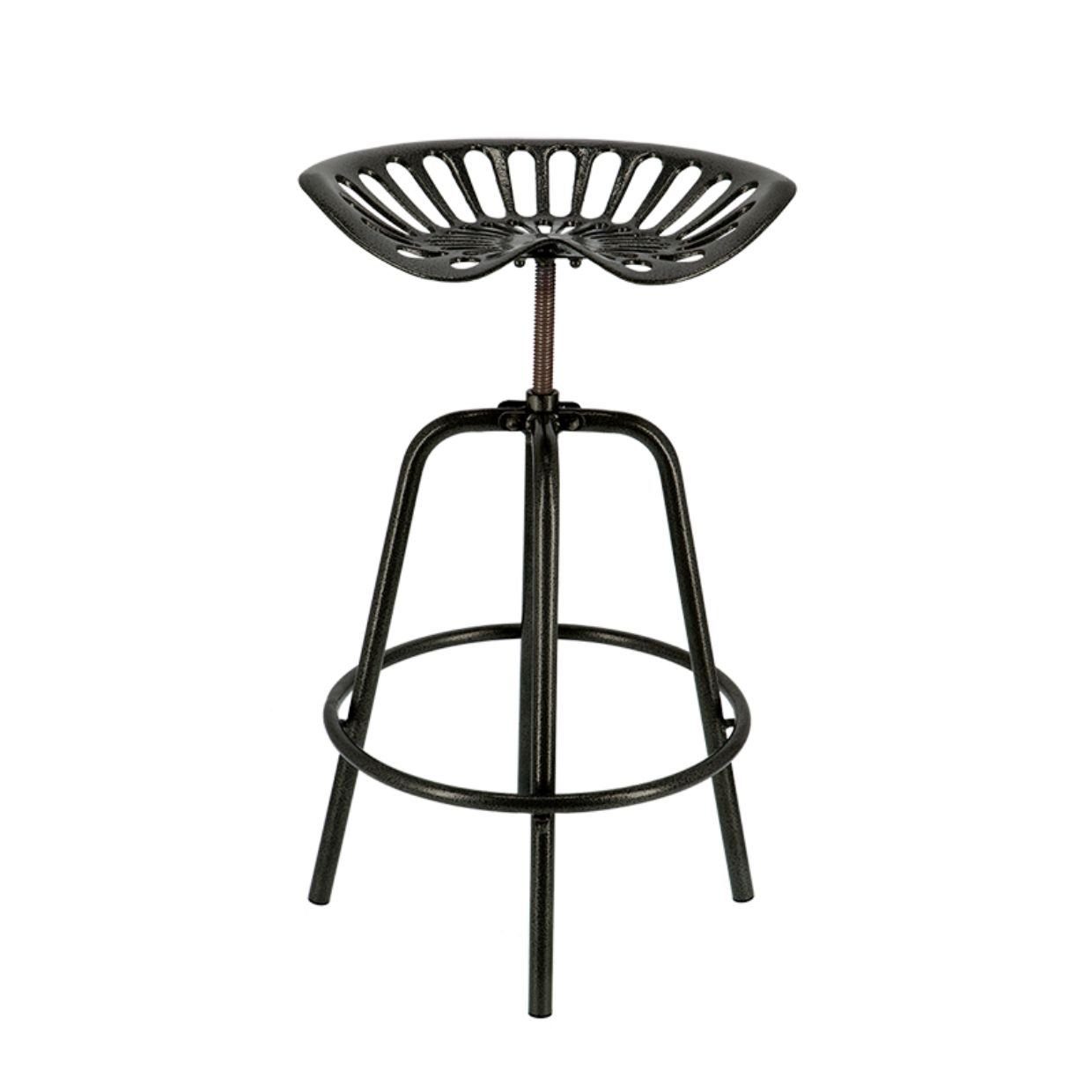 Rivanto Gartenstuhl (1 St), Traktorstuhl schwarz, bequemer Barhocker aus Eisen | Stühle