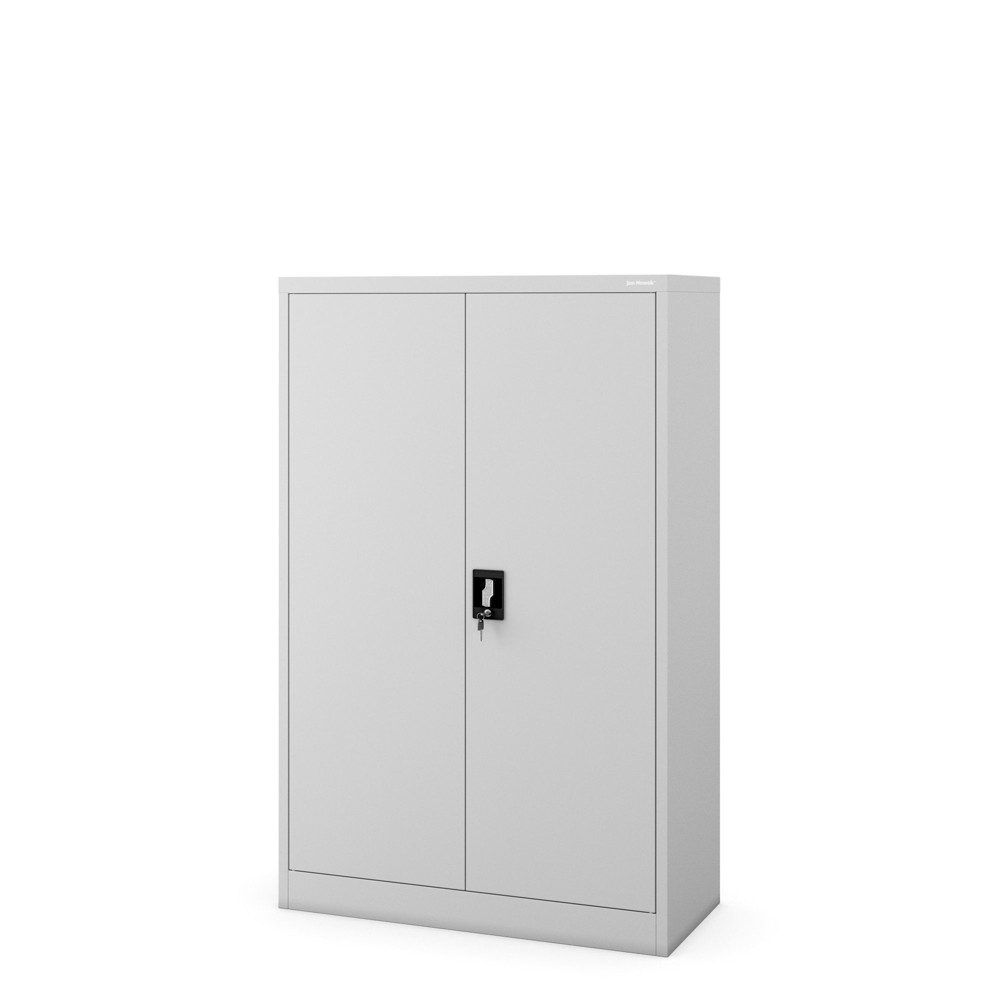 Jan Nowak Aktenschrank Metall Büroschrank abschließbar 90 cm KEVIN 3 Böden Stahl kompakt (Stahl 0,6 mm Wandmontage möglich PZH-zertifiziert 140 cm) Aktenschrank 30 Ordner Schloss 2 Schlüssel robust 5 Farben
