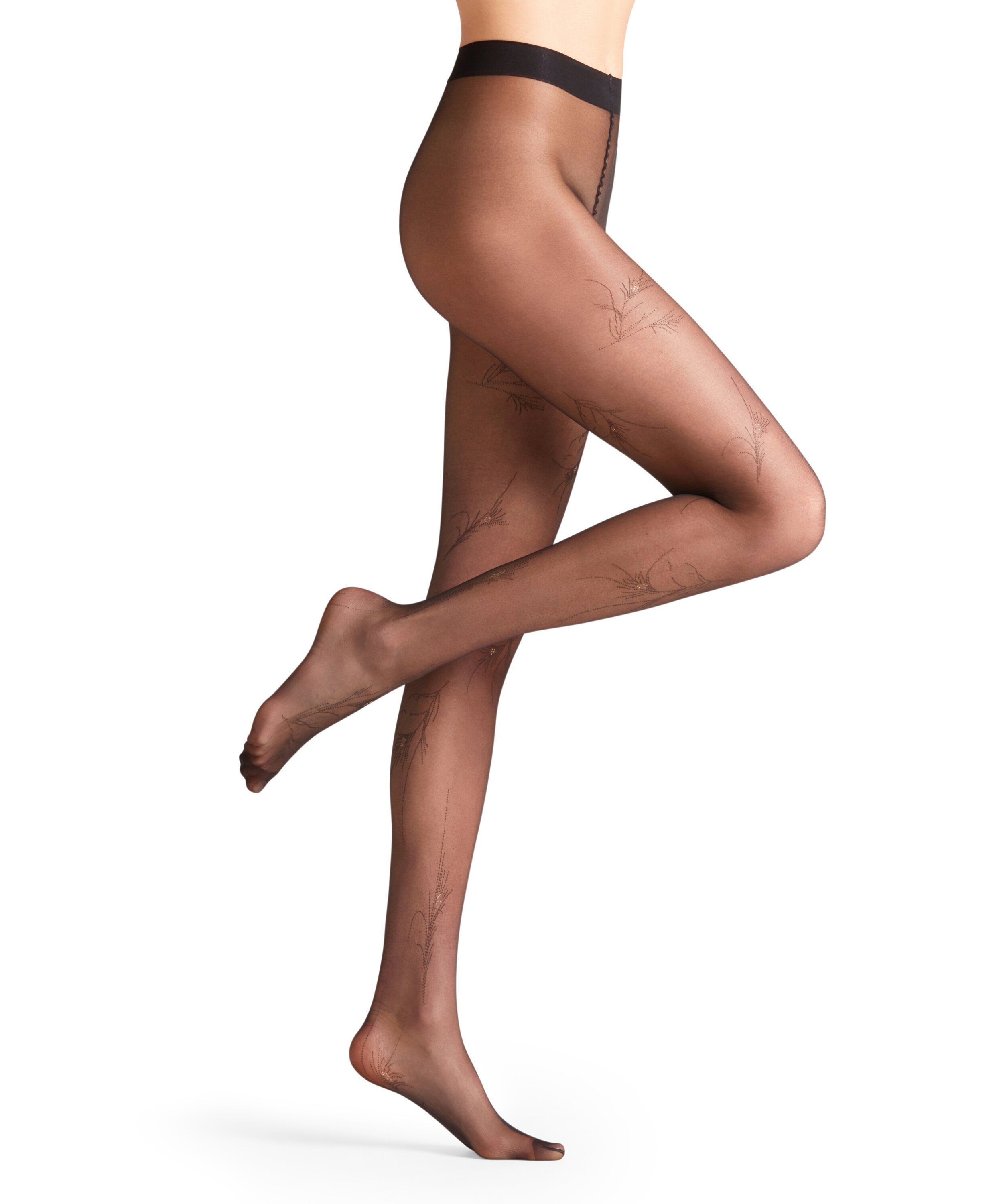 FALKE Feinstrumpfhose Feather Herb Strumpfhose mit Glitzerakzenten 15 DEN (1 St) mit Glitzerakzenten