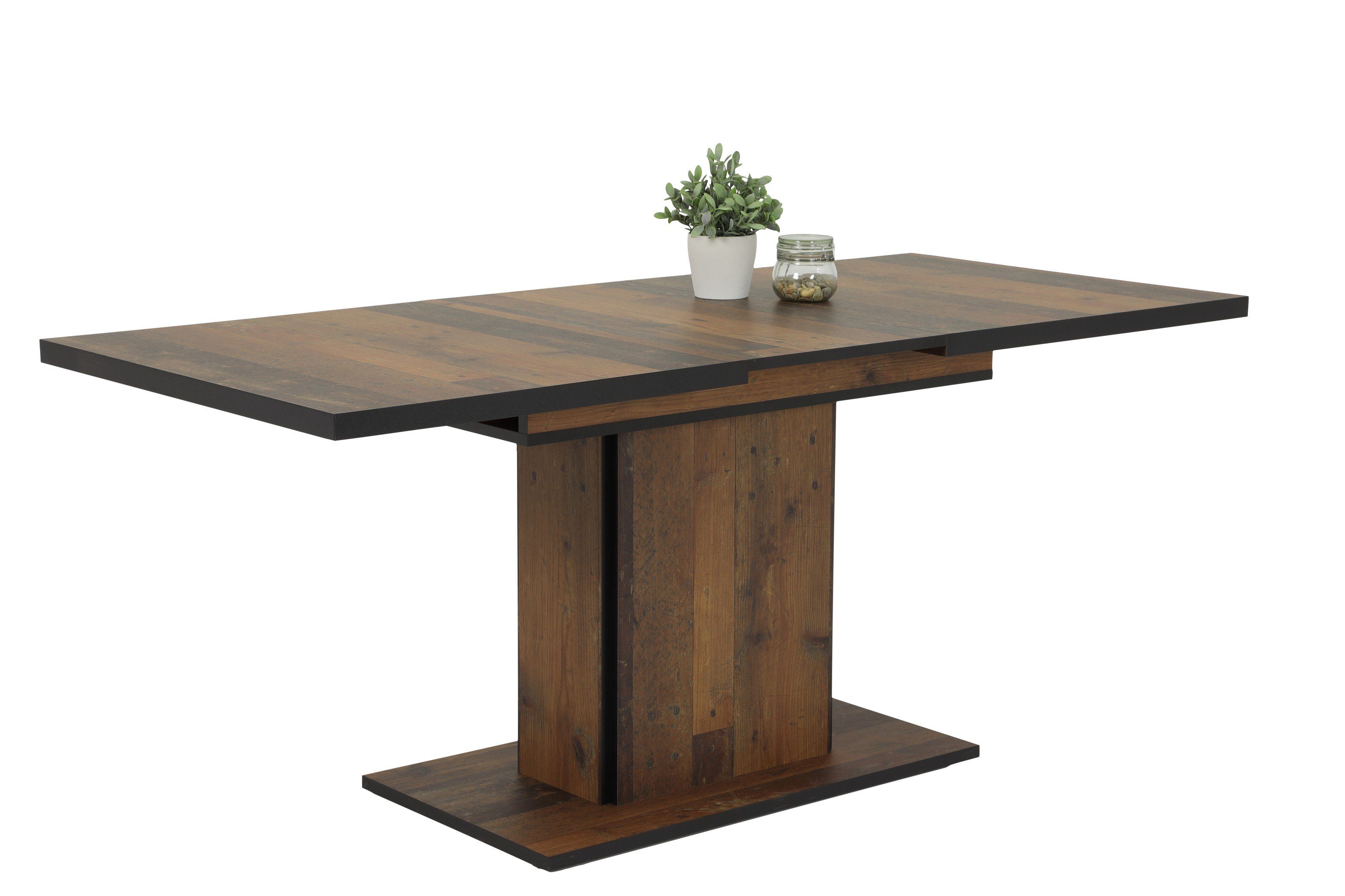 PREISBRECHER Esstisch Esstisch >Ariana< in Artisan Eiche oder oldwood, Holzwerkstoff - 120x7, in Artisan Eiche oder oldwood, Holzwerkstoff - 120x76x80cm (BxHxT)