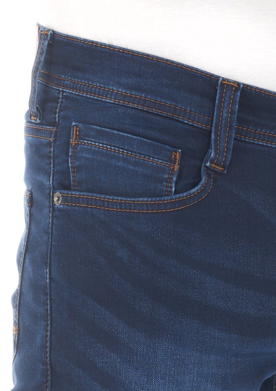 Real Denim MUSTANG X mit K Oregon Jeanshose (982) Blue Hose Slim Stretch Fit Denim Herren Tapered-fit-Jeans Tapered