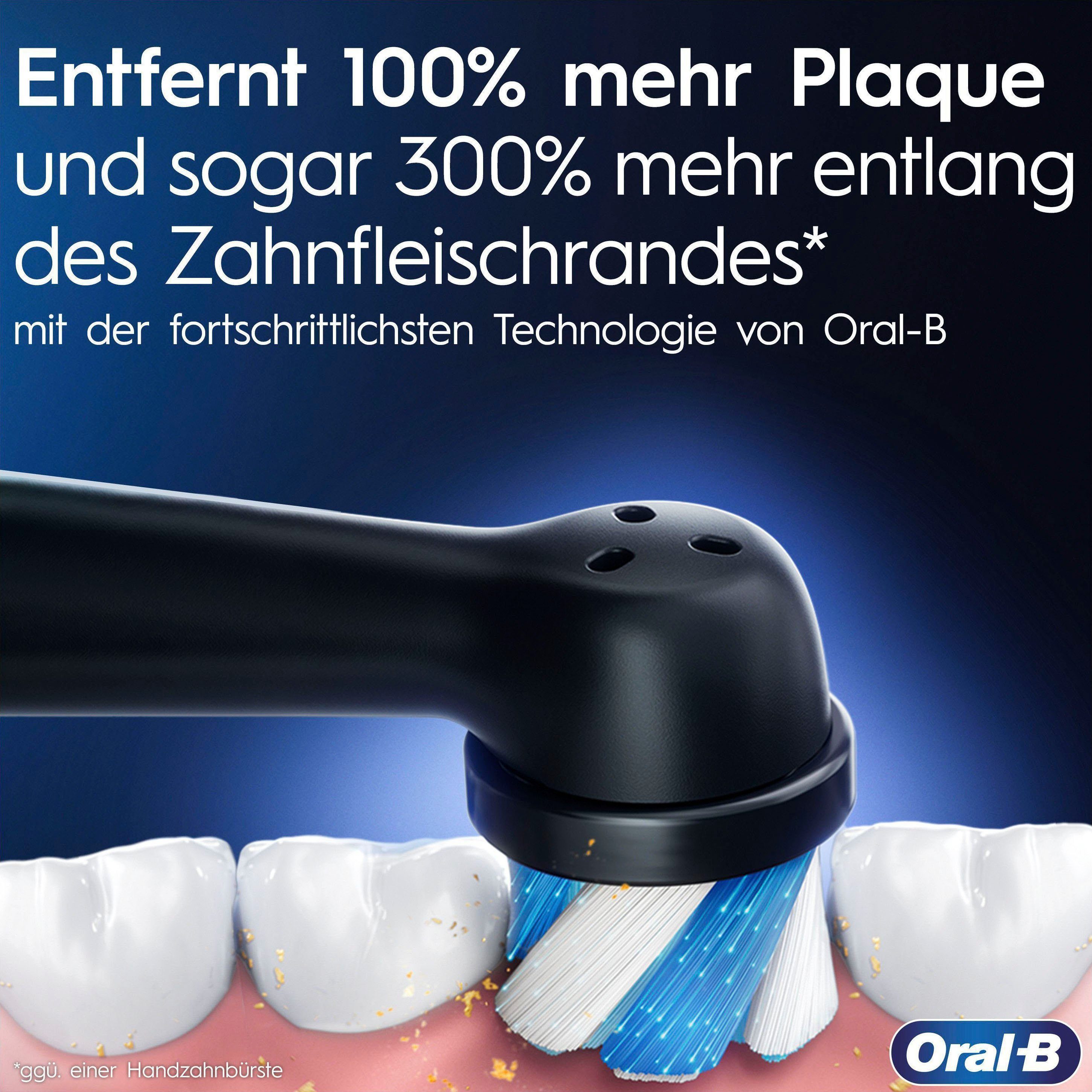 Oral-B Elektrische Putzmodi, Lade-Reiseetui St., 9 iO 1 Farbdisplay Black Aufsteckbürsten: Luxe mit Edition, Onyx Magnet-Technologie, 7 & Zahnbürste
